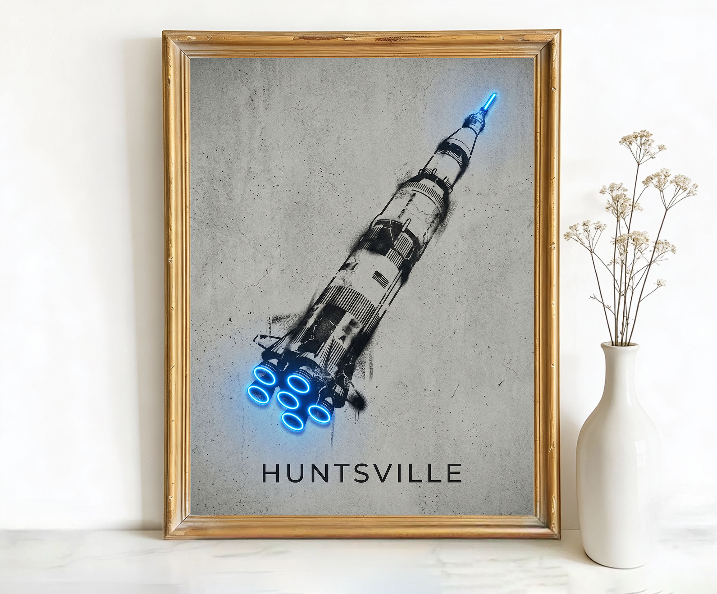 Huntsville Alabama Saturn V Rocket Art