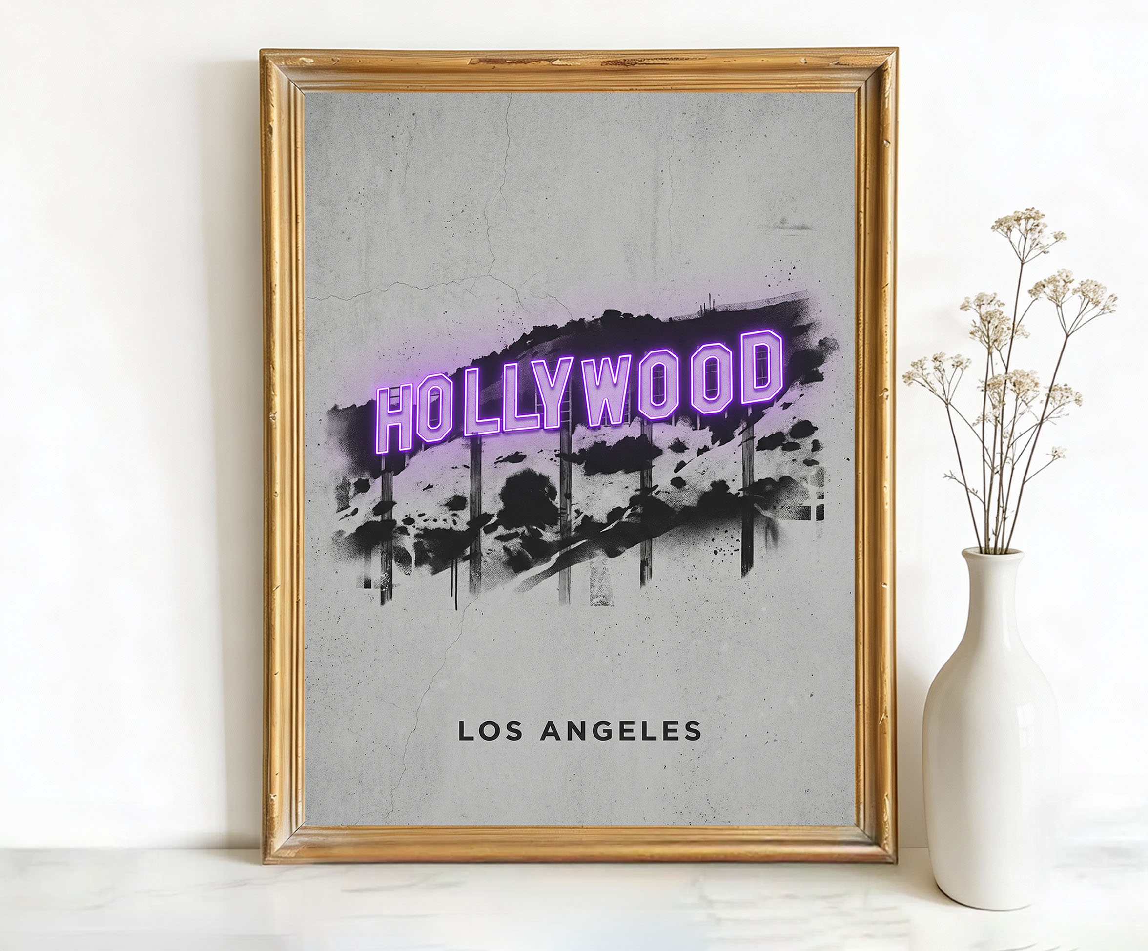 Los Angeles California Hollywood Sign Art