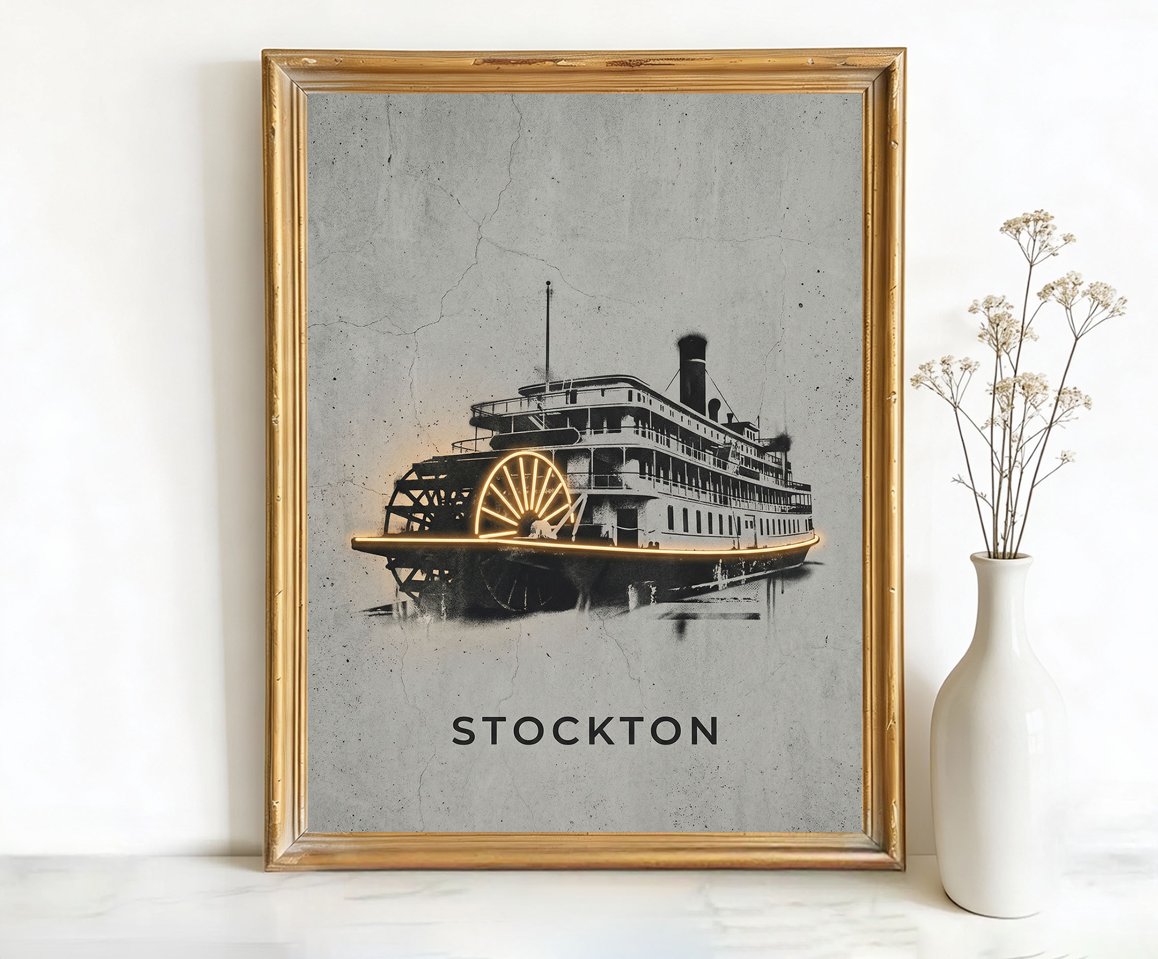 Stockton California Steamboat Art