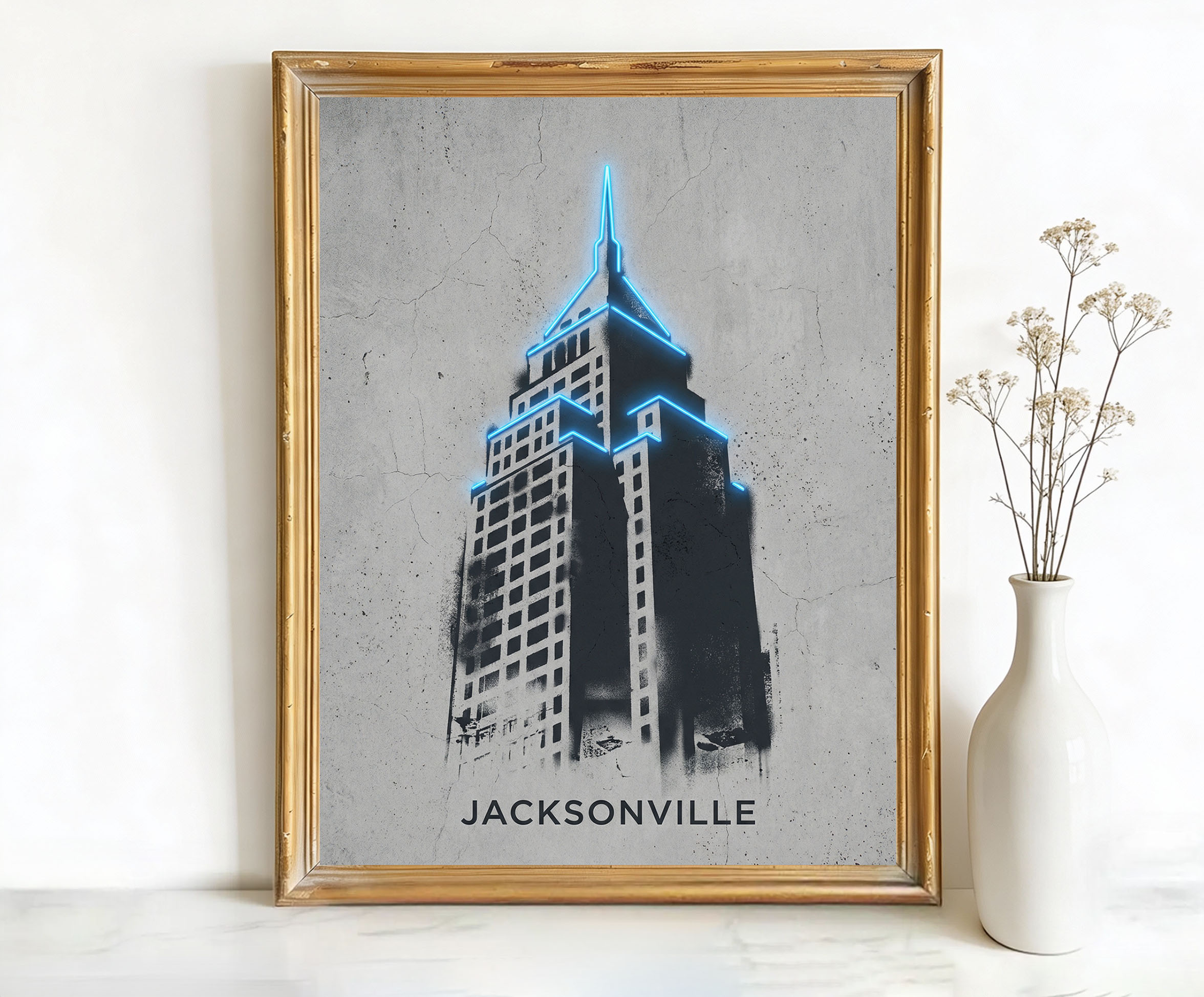 Jacksonville Florida Riverfront High-Rise Building Art