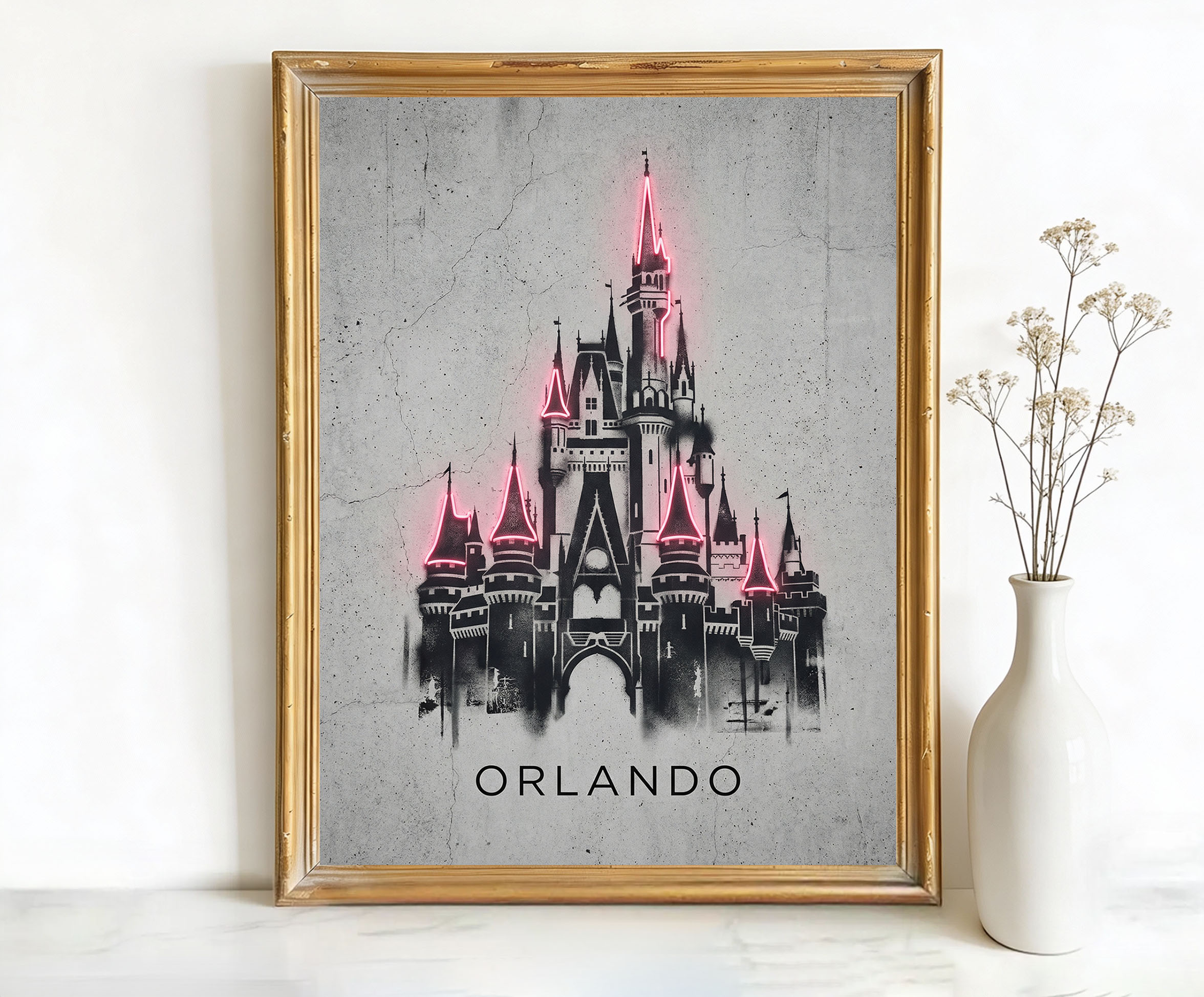 Orlando Florida Cinderella Castle Art