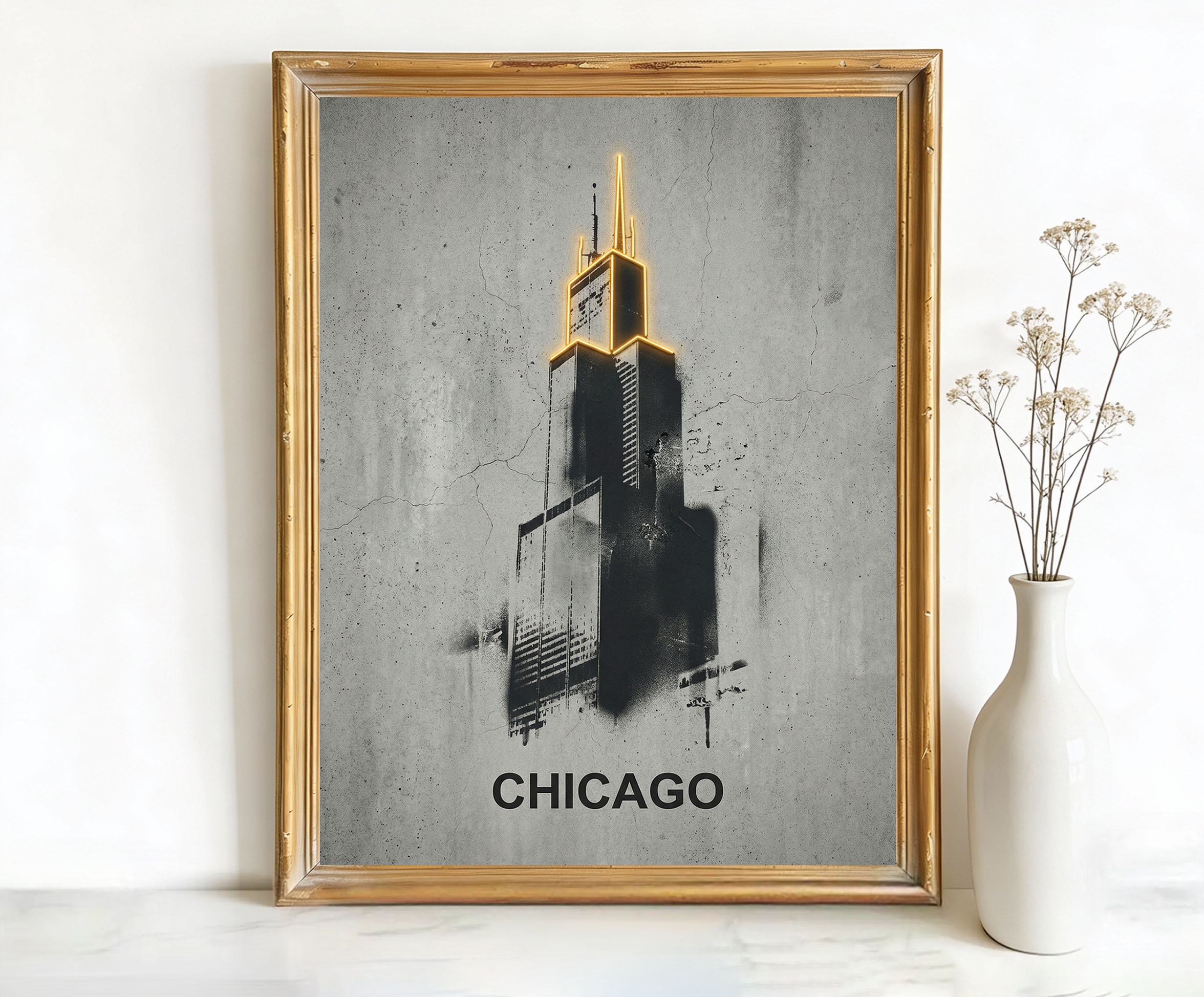 Chicago Illinois Willis Tower Art