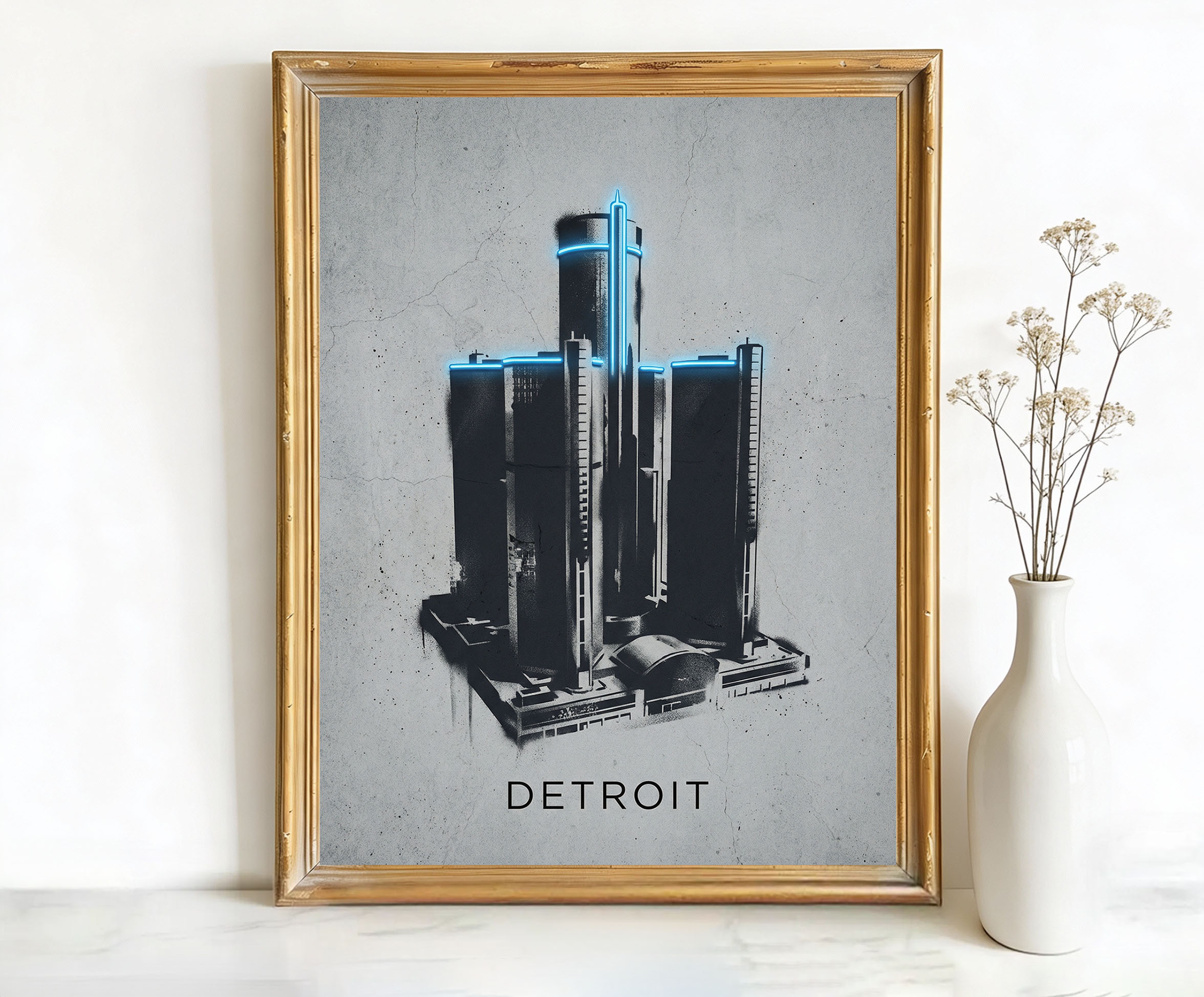 Detroit Michigan Renaissance Center Art