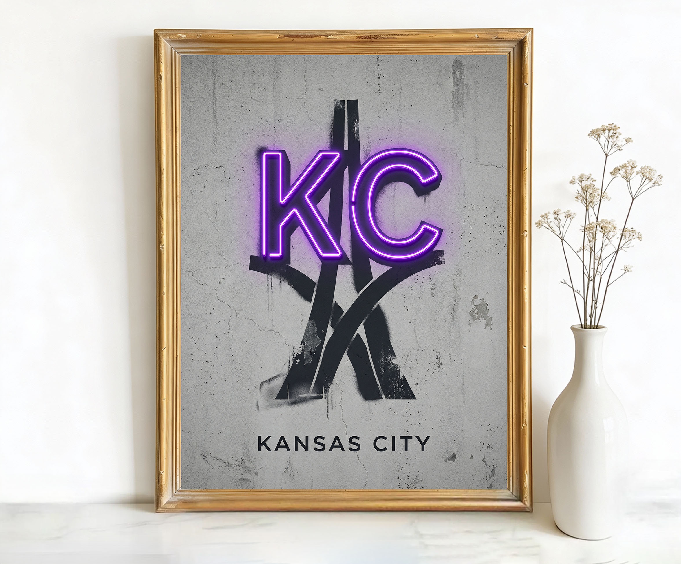 Kansas City Missouri KC Monogram Art