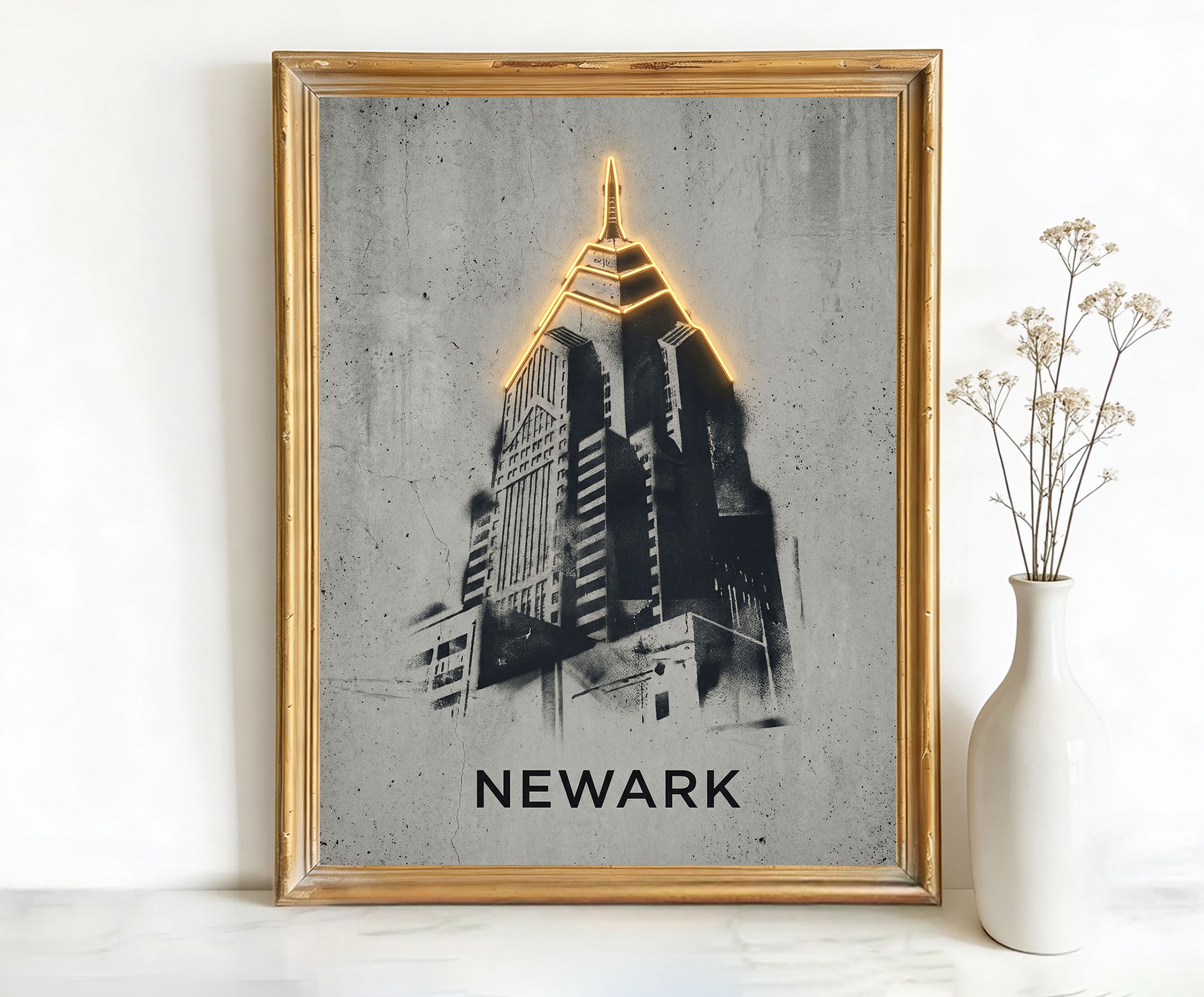 Newark New Jersey Art Deco Skyscrapers Art