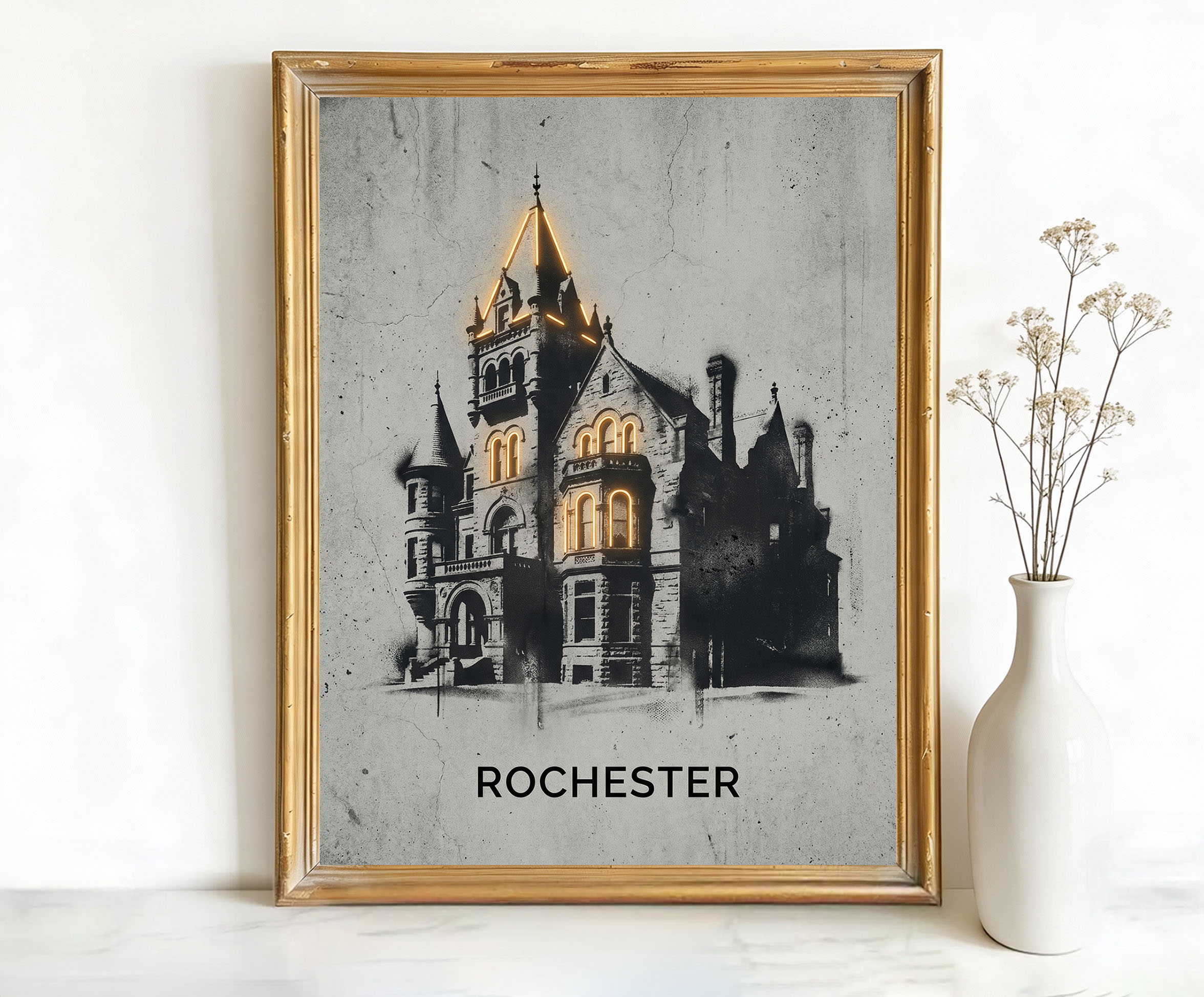 Rochester New York Corn Hill House Ruins Art