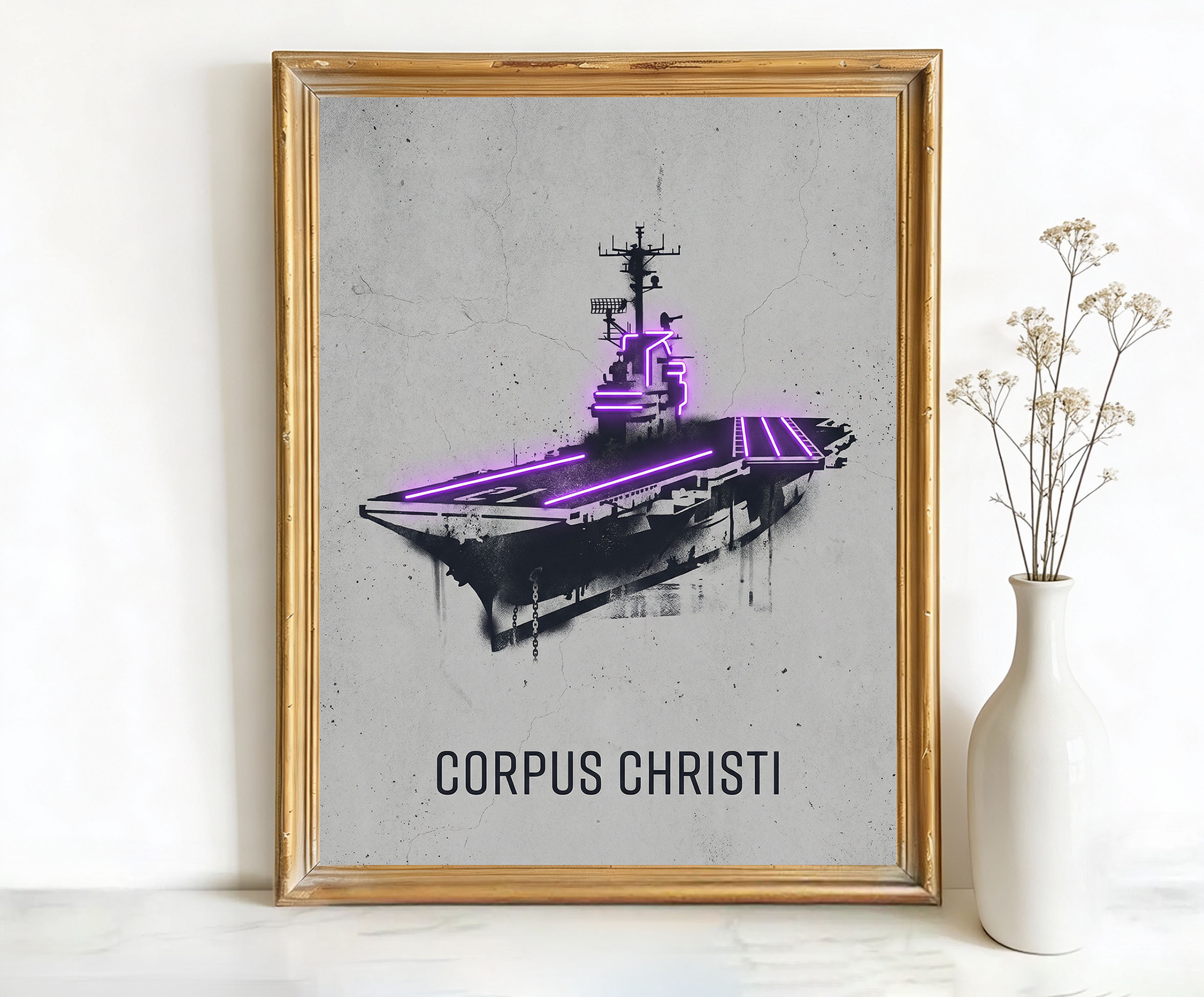 Corpus Christi Texas Aircraft Carrier Art