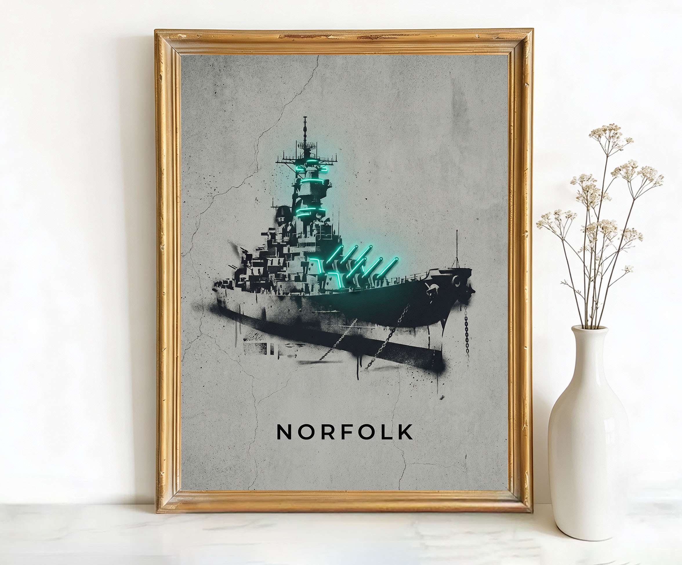 Norfolk Virginia Battleship Wisconsin Art