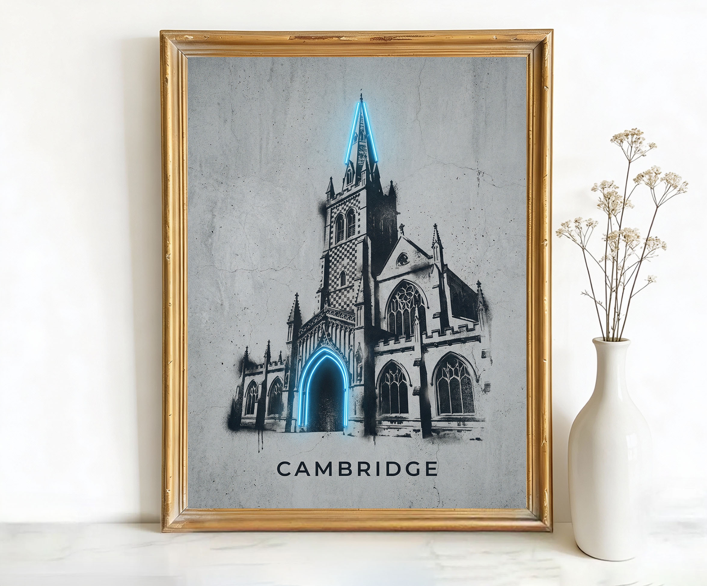 Cambridge United Kingdom St. Mary's Church Tower Art