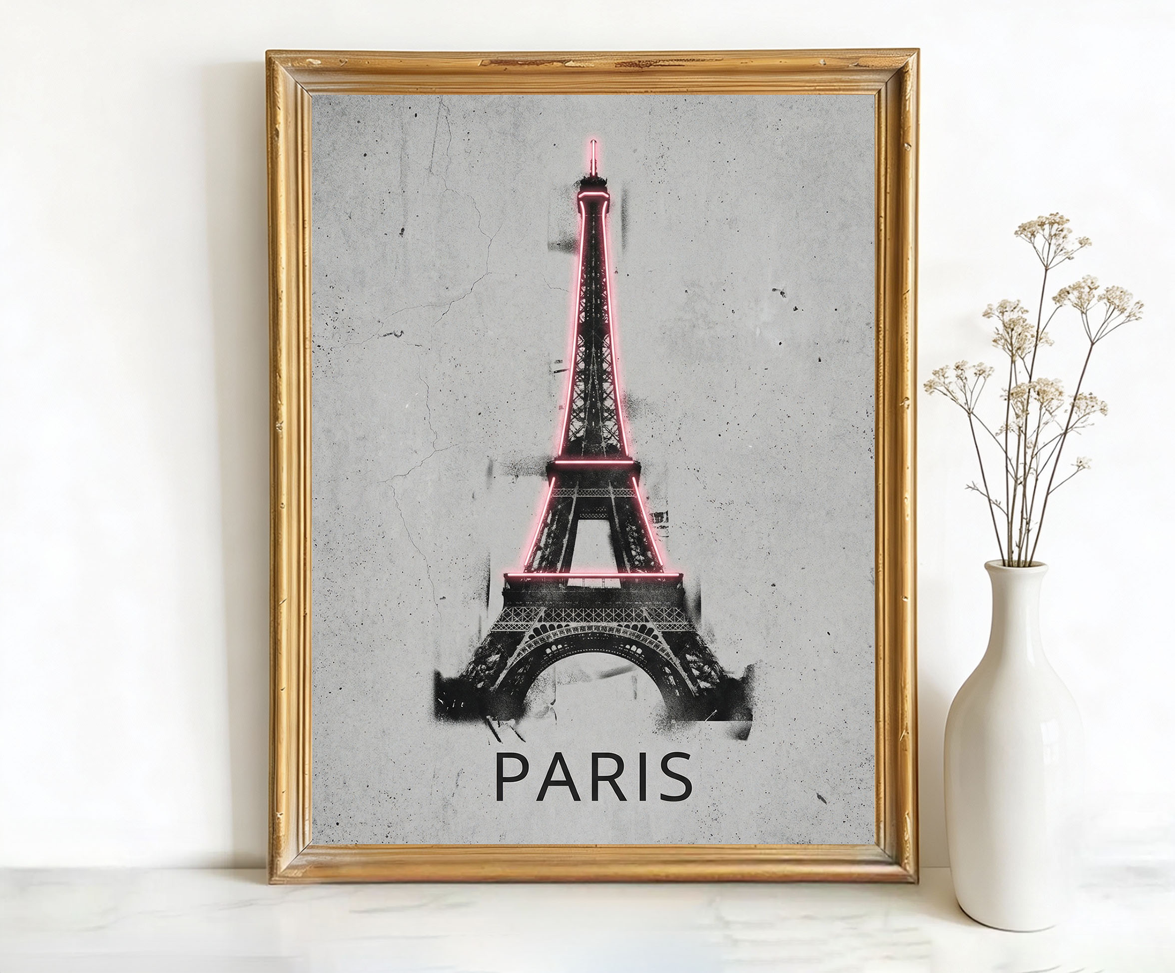 Paris France Eiffel Tower Art