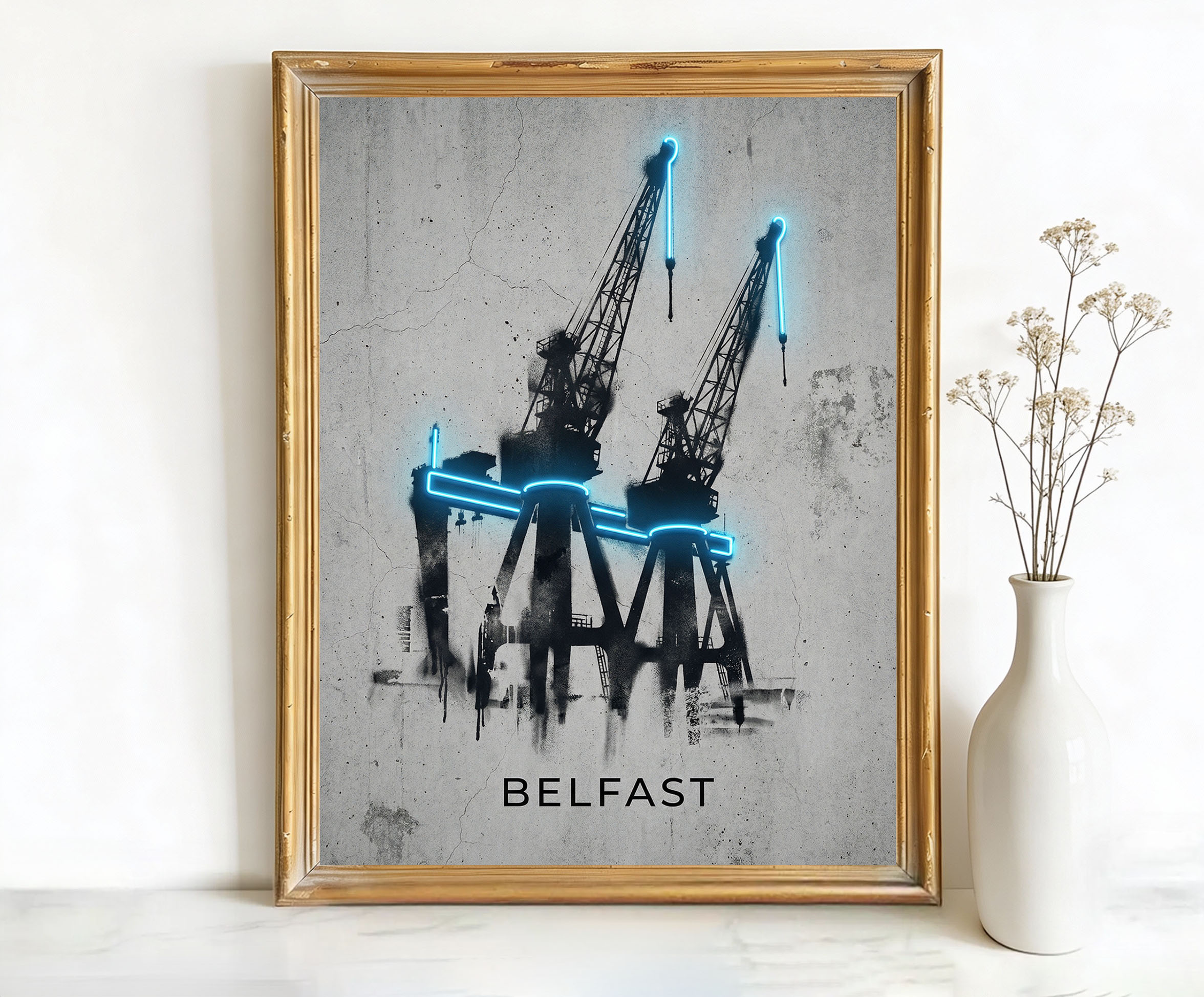 Belfast Northern Ireland Harland and Wolff Cranes Art