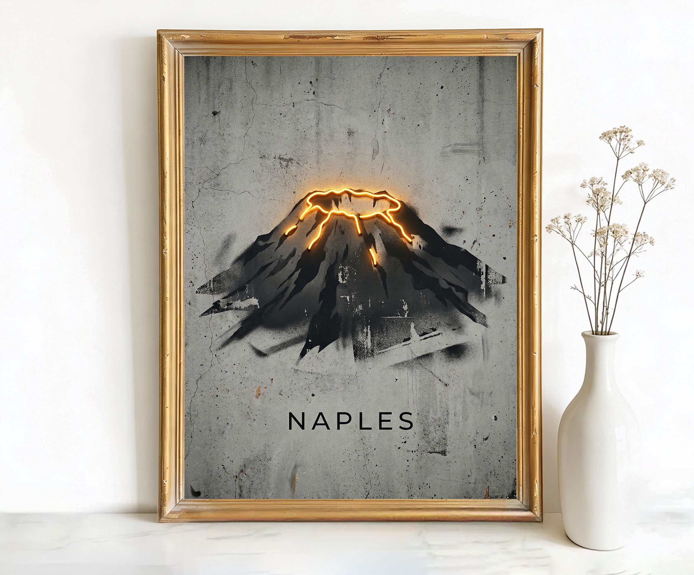Naples Italy Mount Vesuvius Art