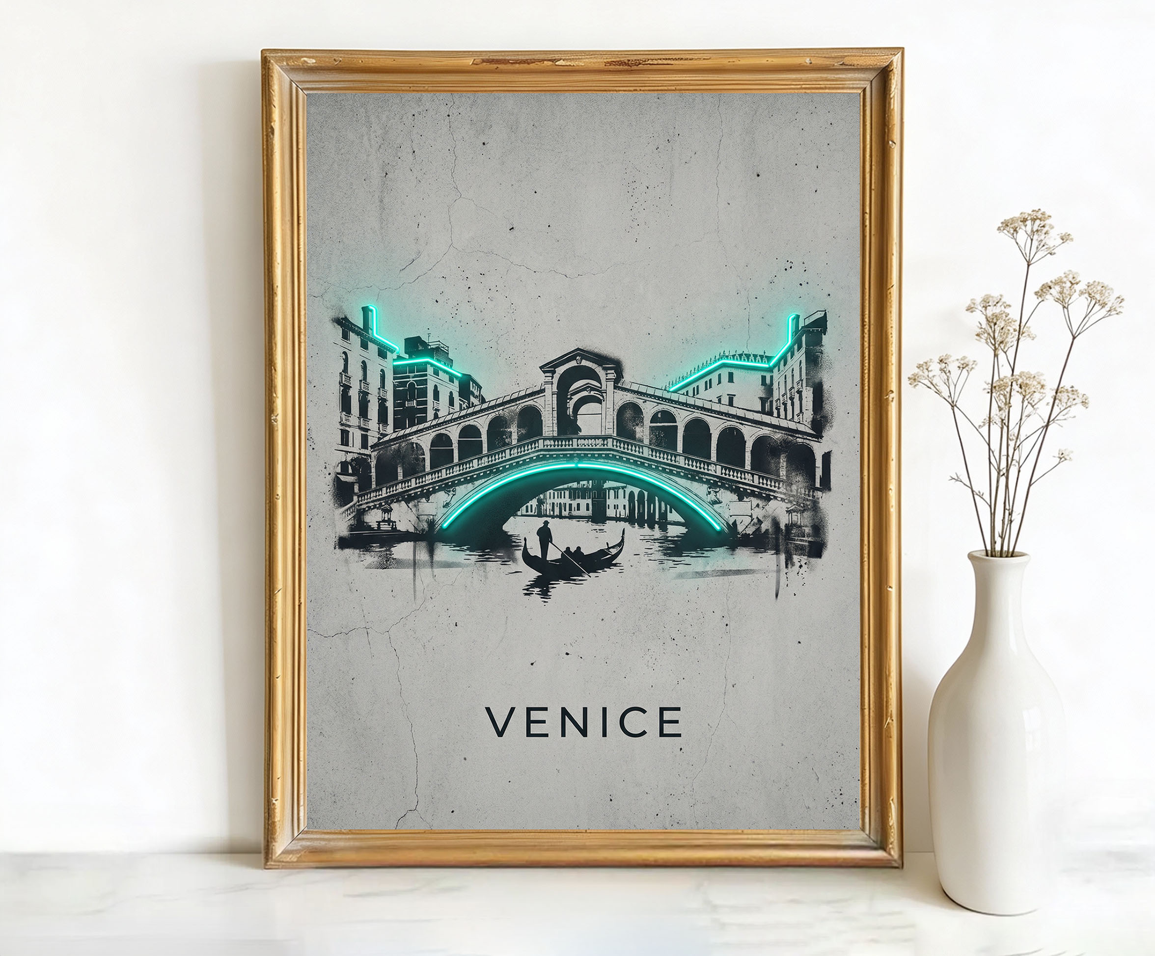 Venice Italy Rialto Bridge Art