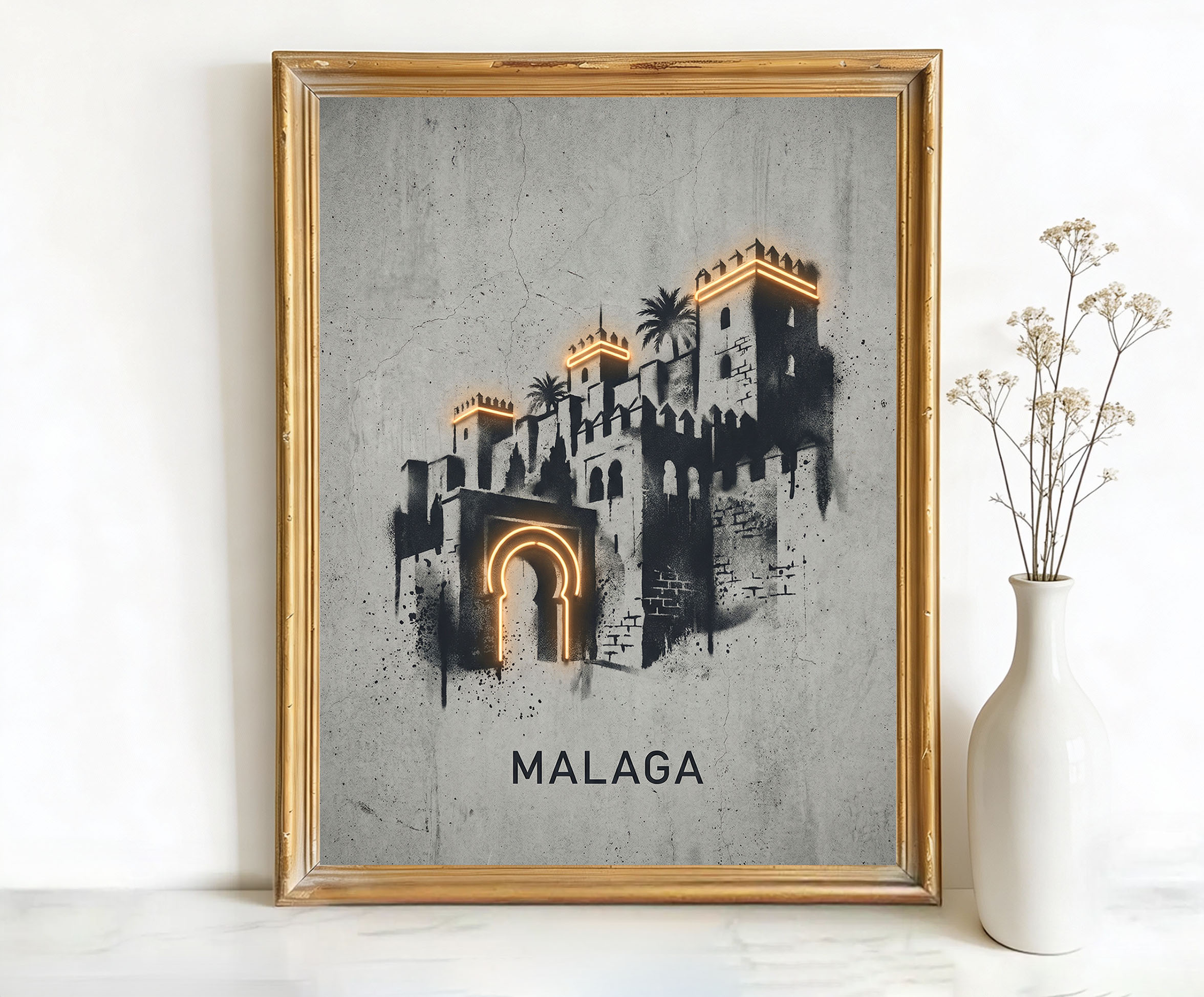 Malaga Spain Alcazaba of Malaga Art