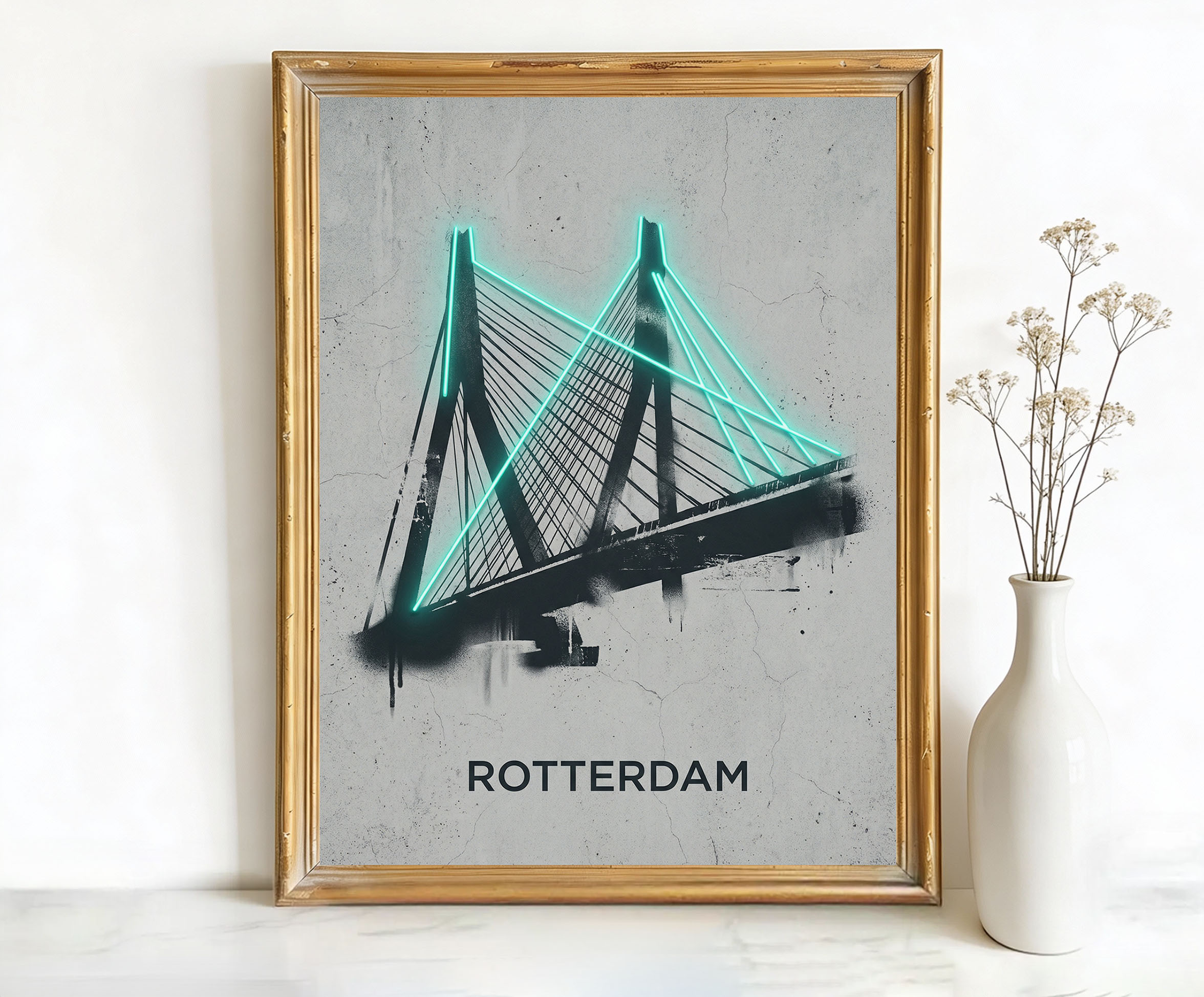 Rotterdam Netherlands Erasmusbrug Art