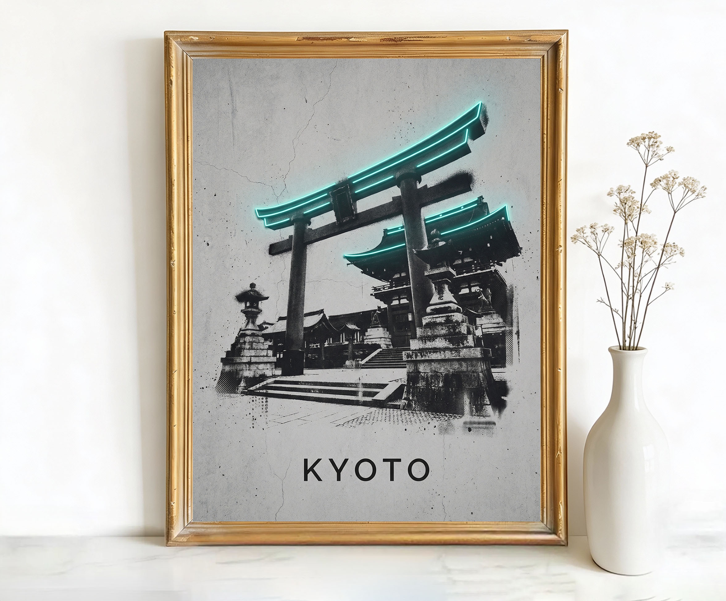 Kyoto Japan Traditional Japanese Shrine Gate Art