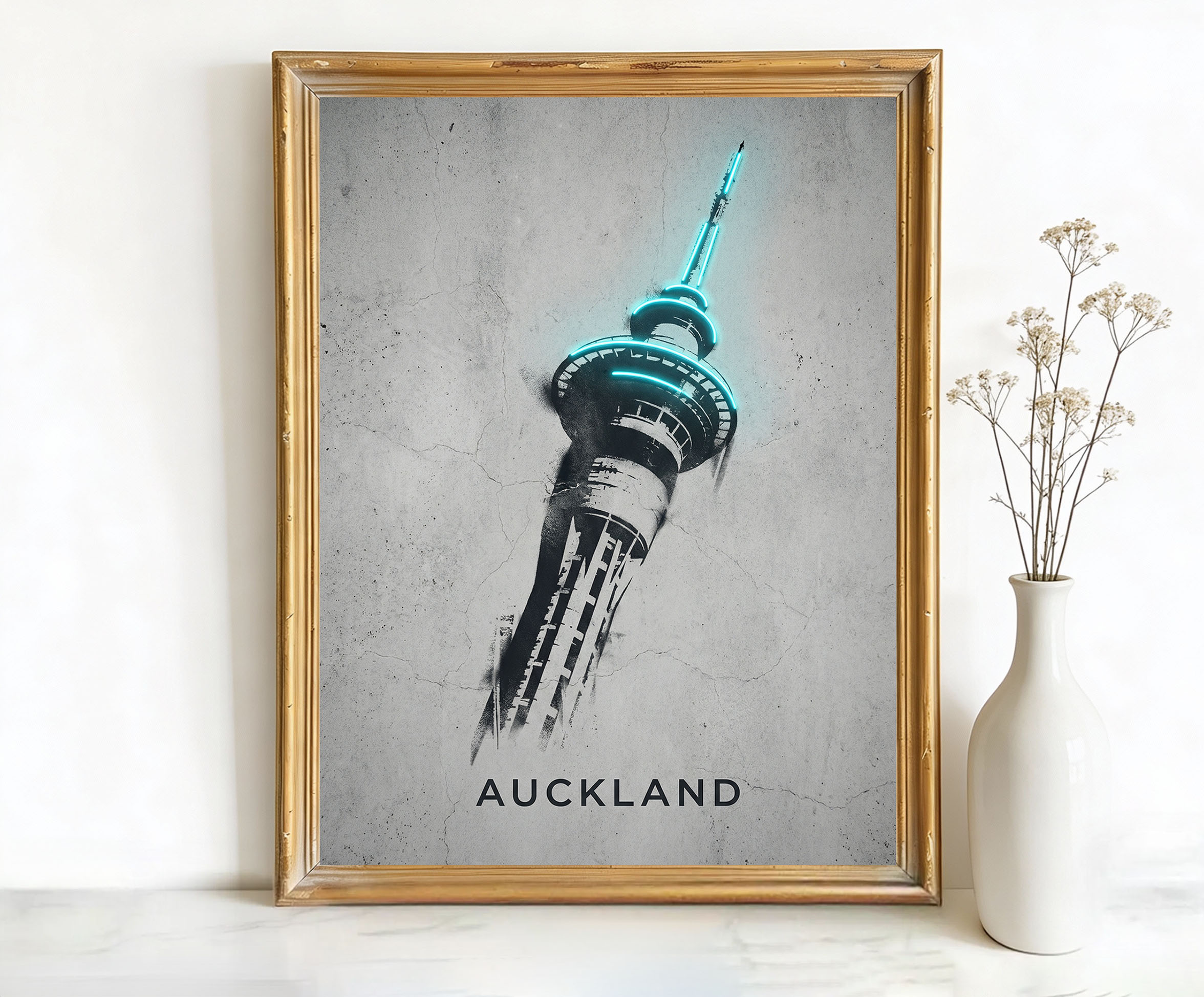 Auckland New Zealand Sky Tower Art