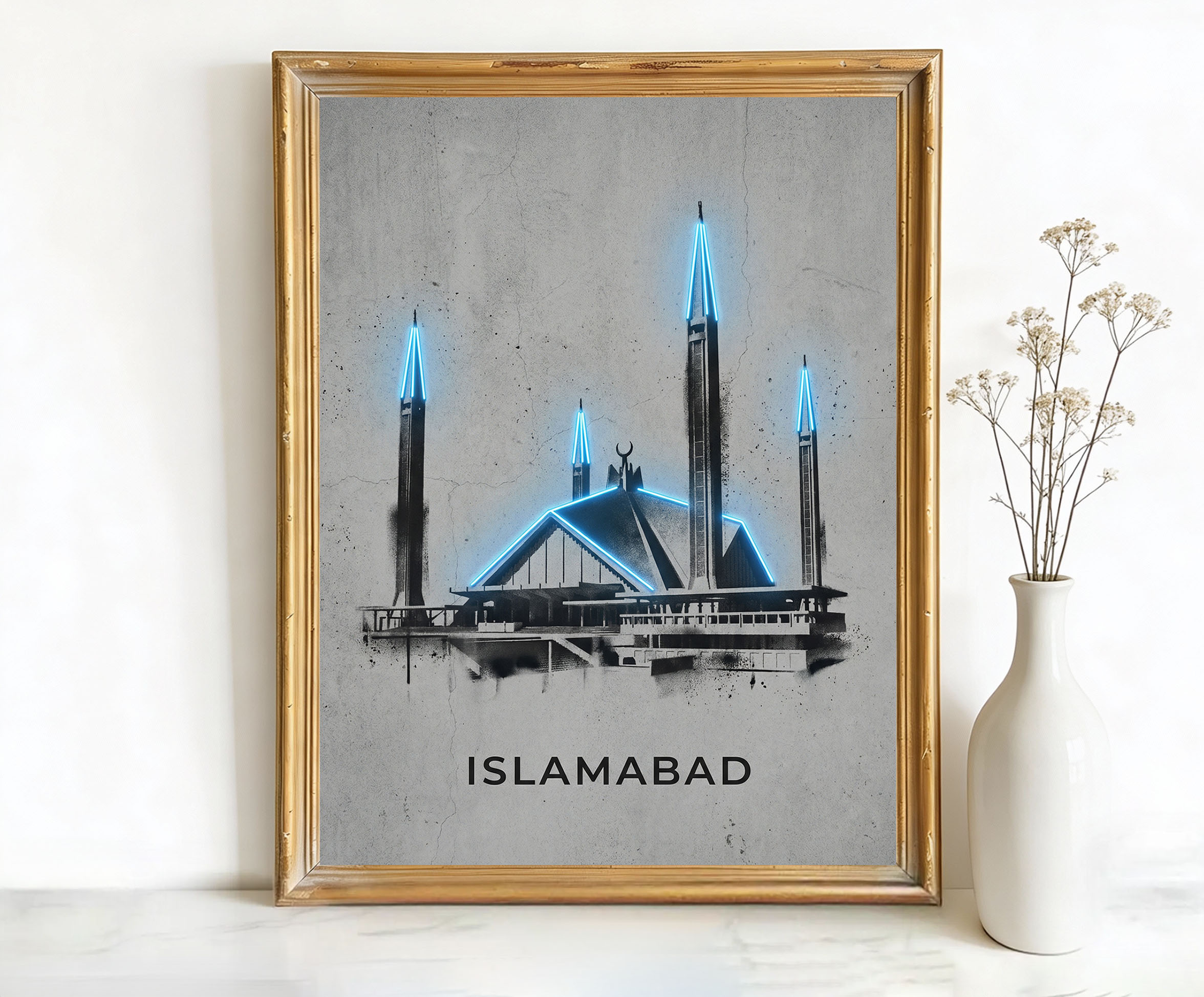 Islamabad Pakistan Faisal Mosque Art