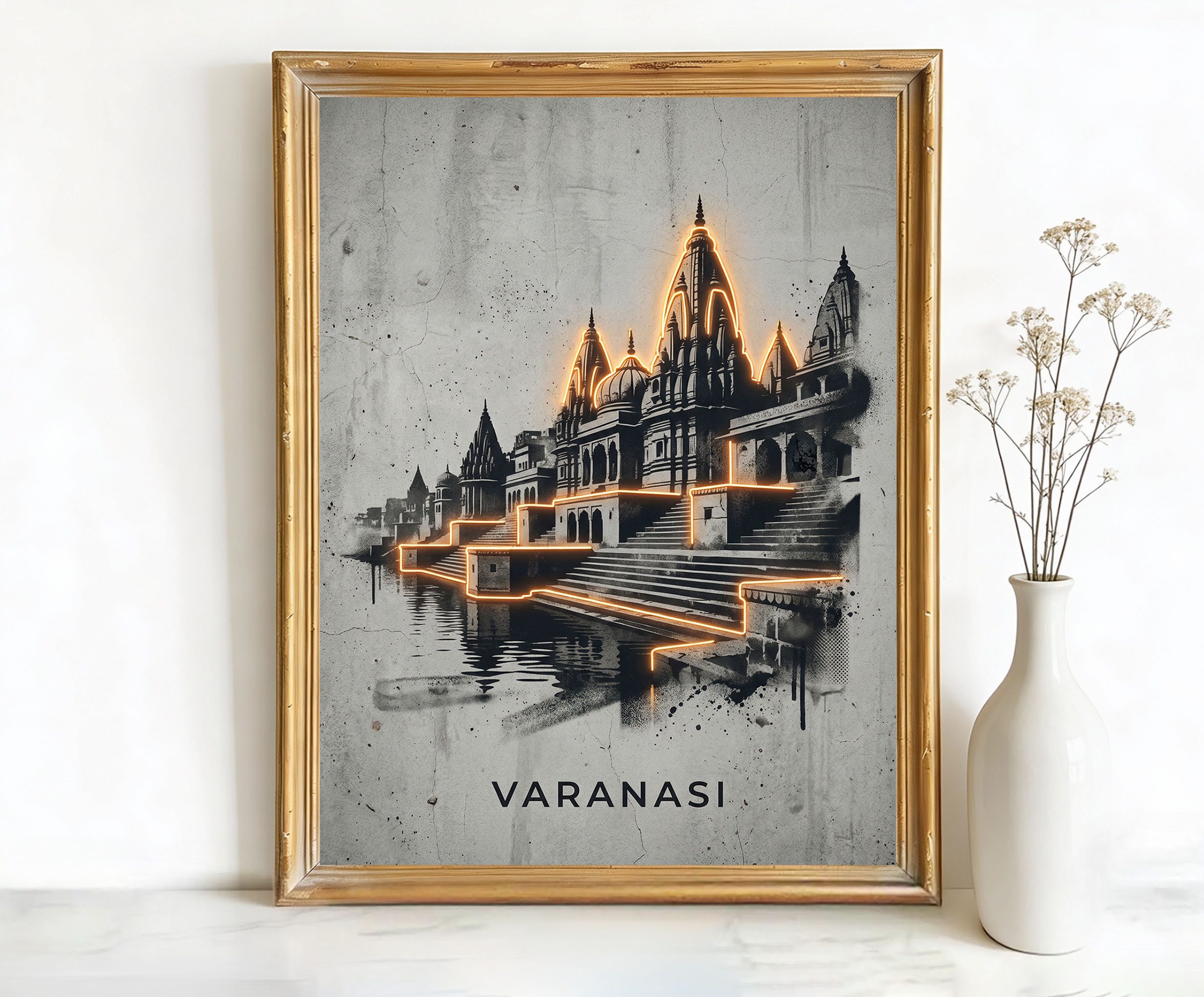 Varanasi India Ghats Art
