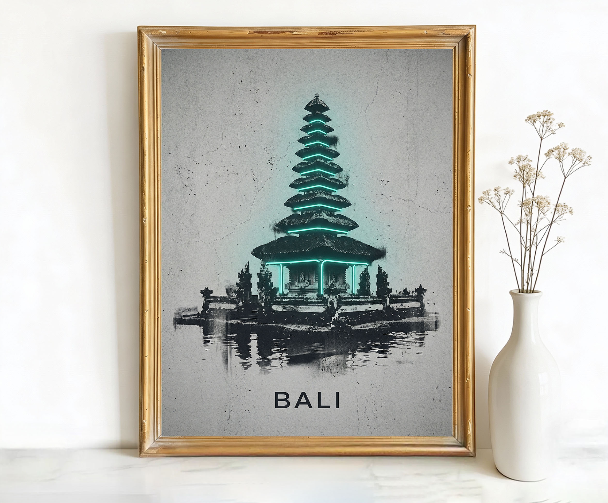 Bali Indonesia Ulun Danu Beratan Temple Art