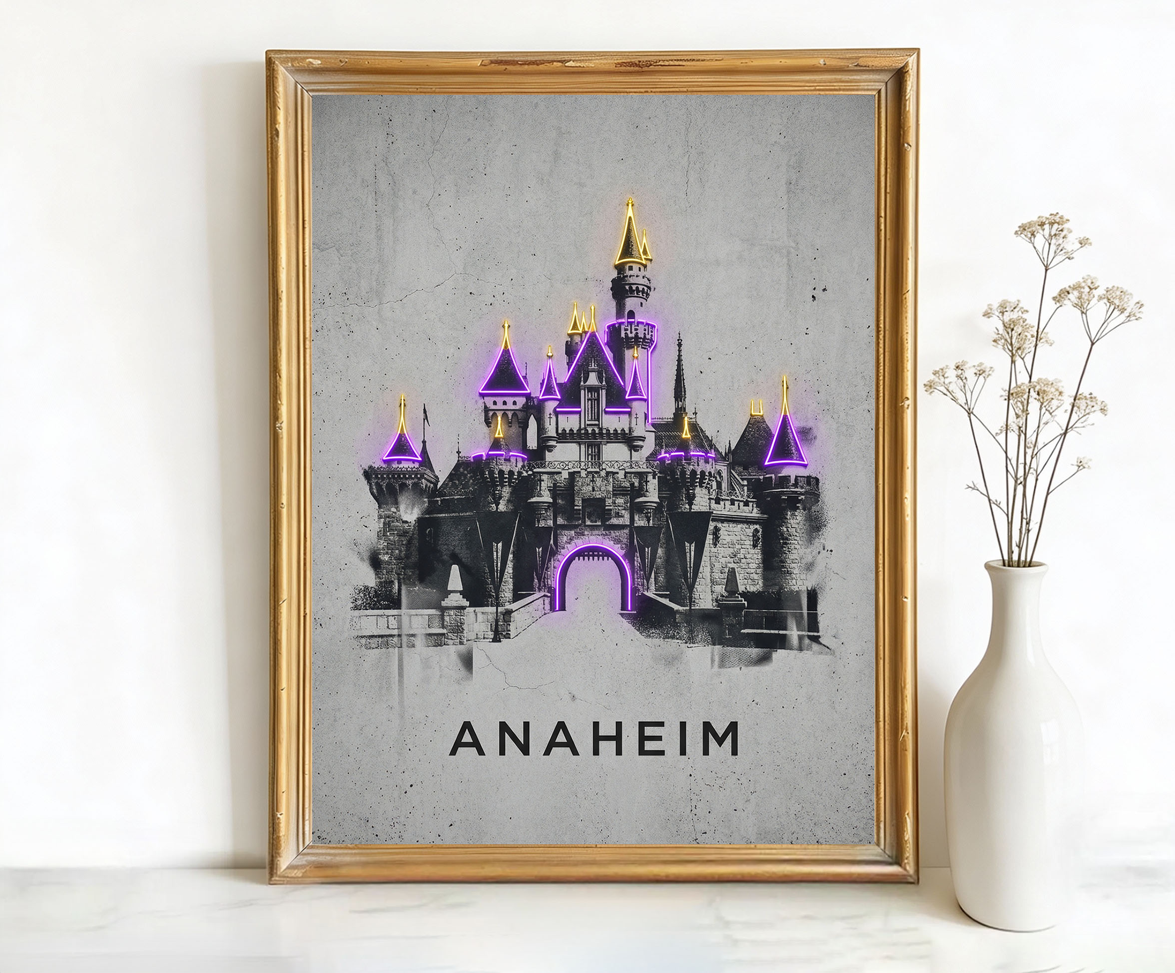 Anaheim California Sleeping Beauty Castle Art