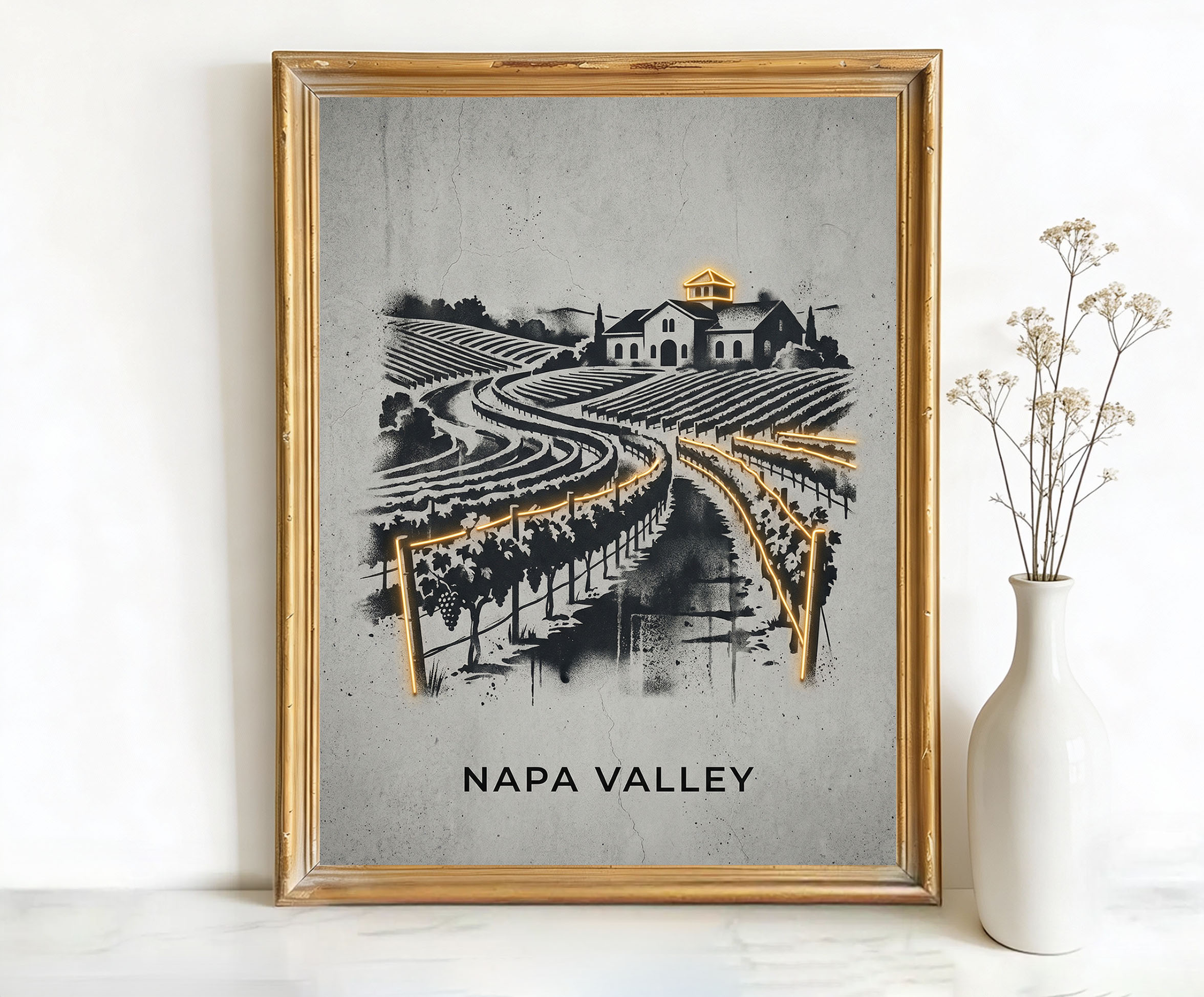 Napa Valley California Vineyard and Winery Art