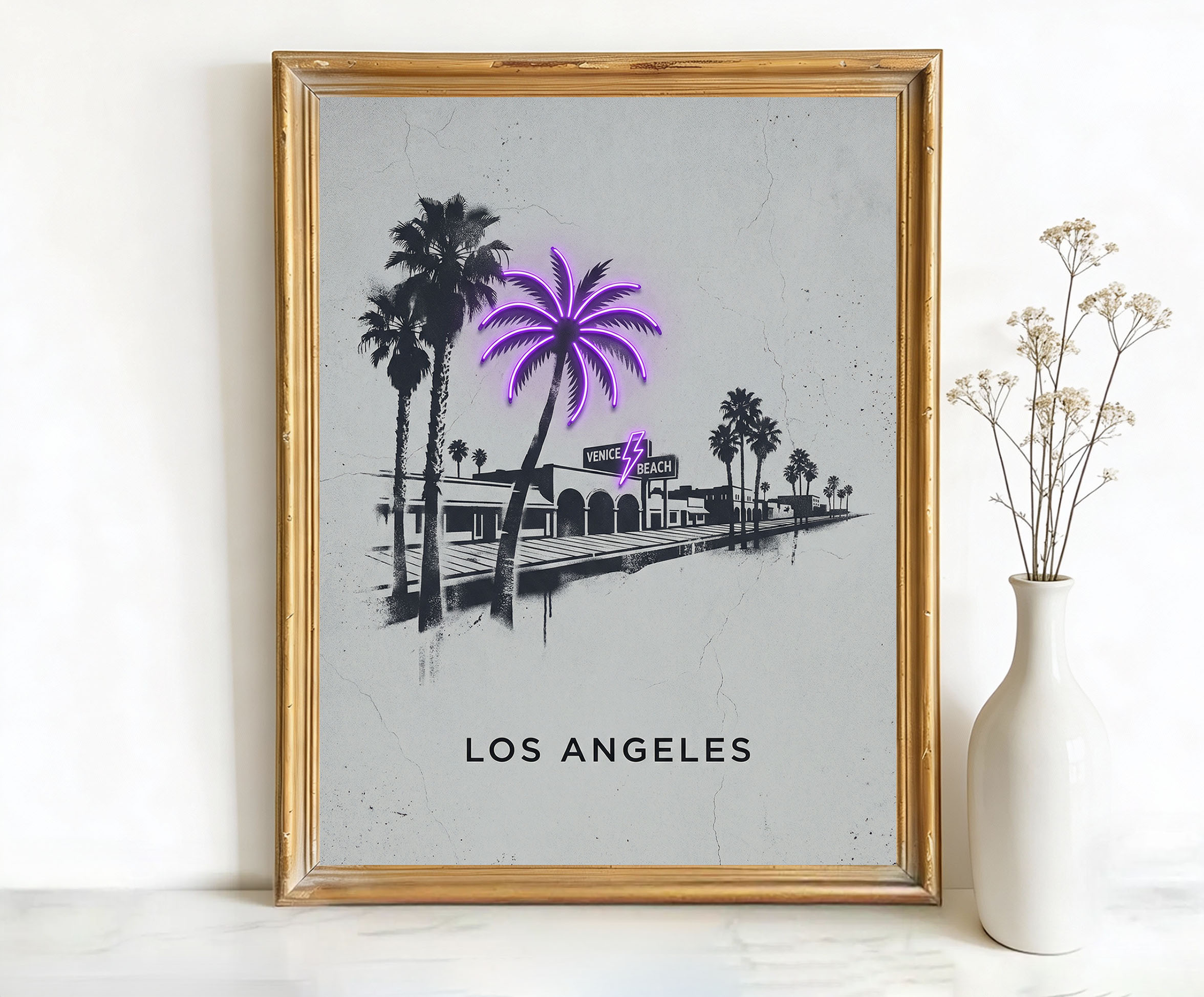 Los Angeles California Venice Beach Sign Art