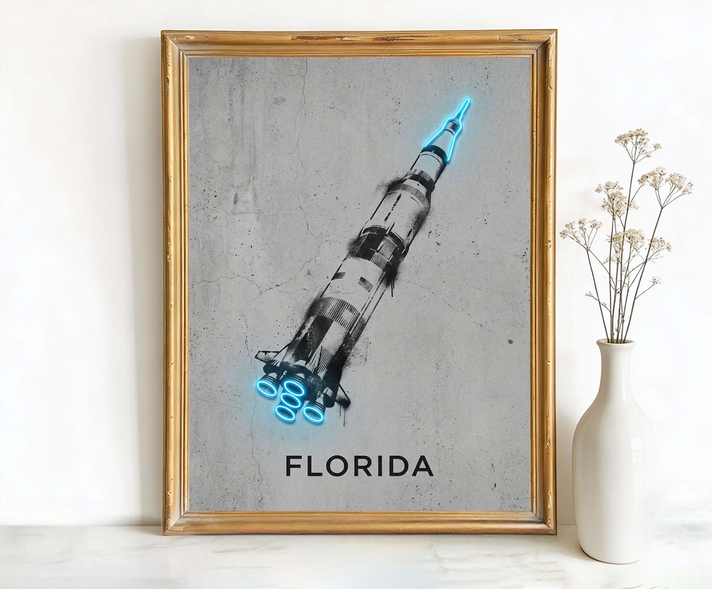 Florida USA Saturn V Rocket Art