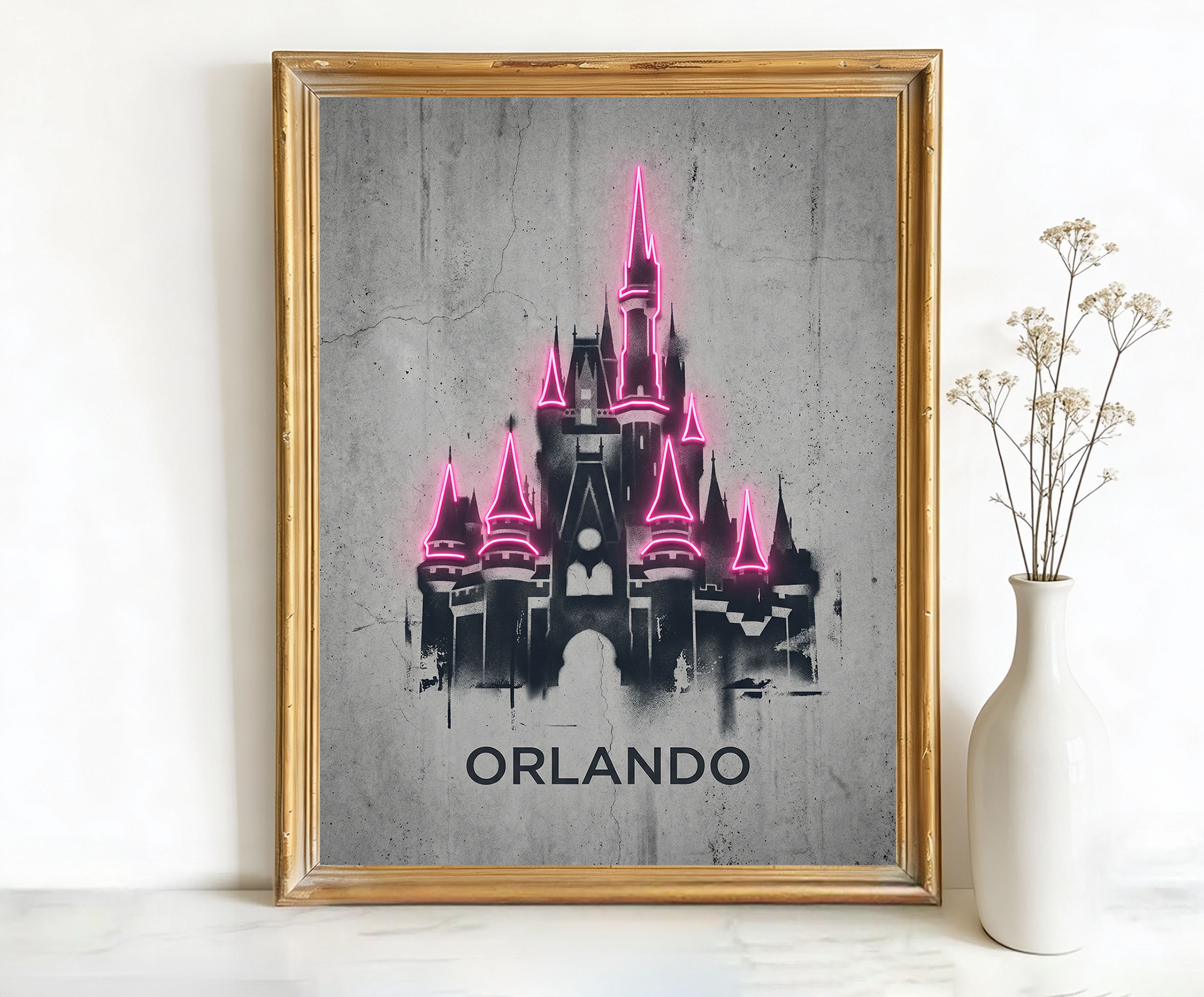 Orlando Florida Cinderella Castle Art