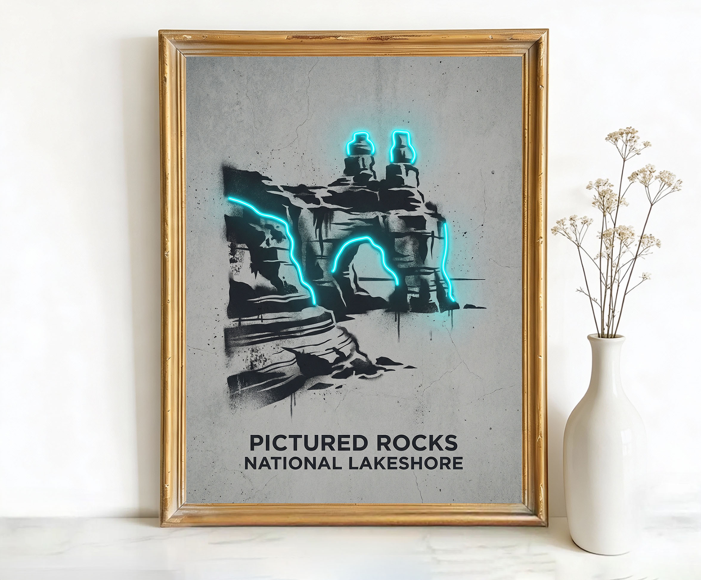 Munising Michigan Sandstone Cliffs Art