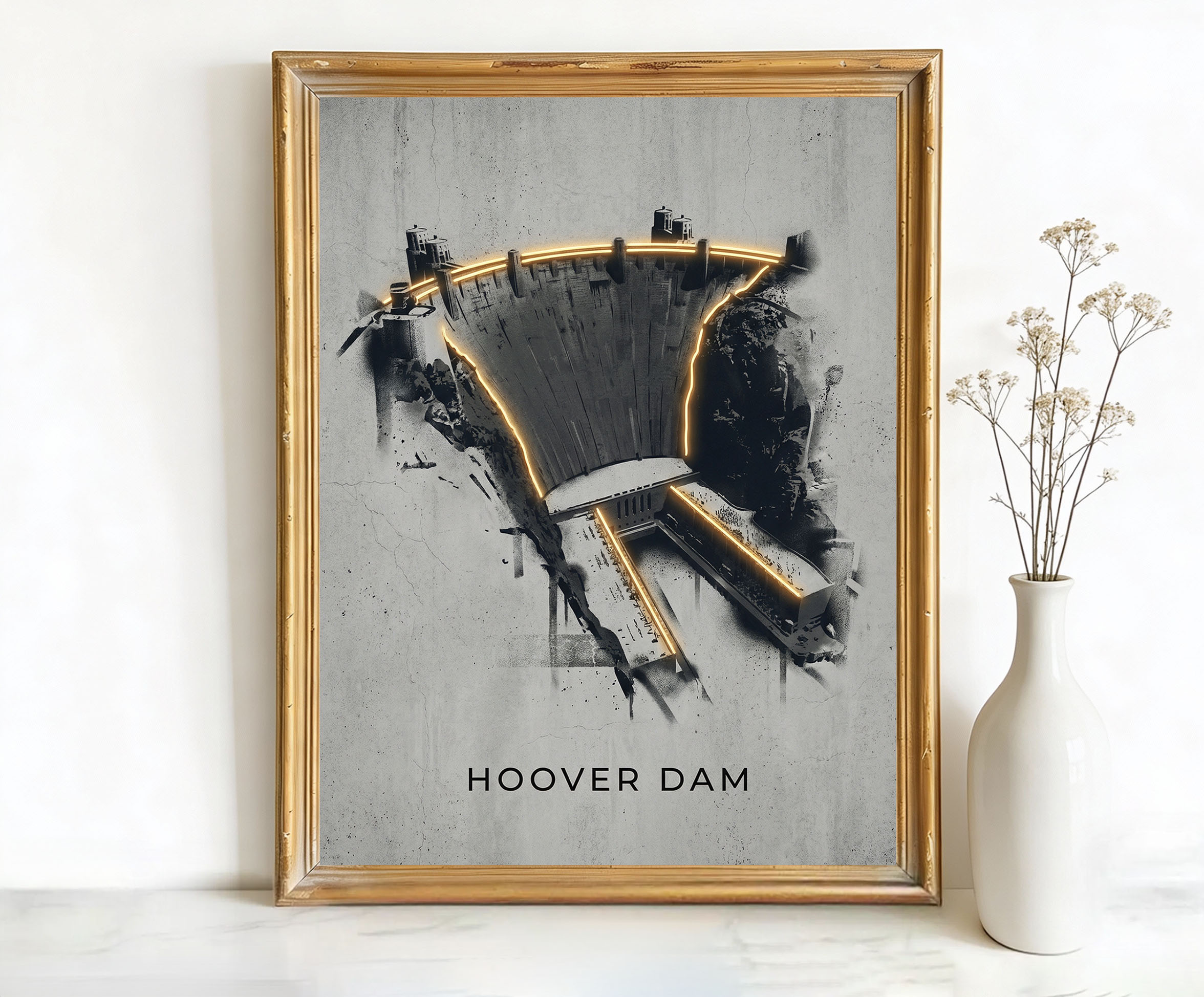 Arizona Nevada Hoover Dam Structure Art