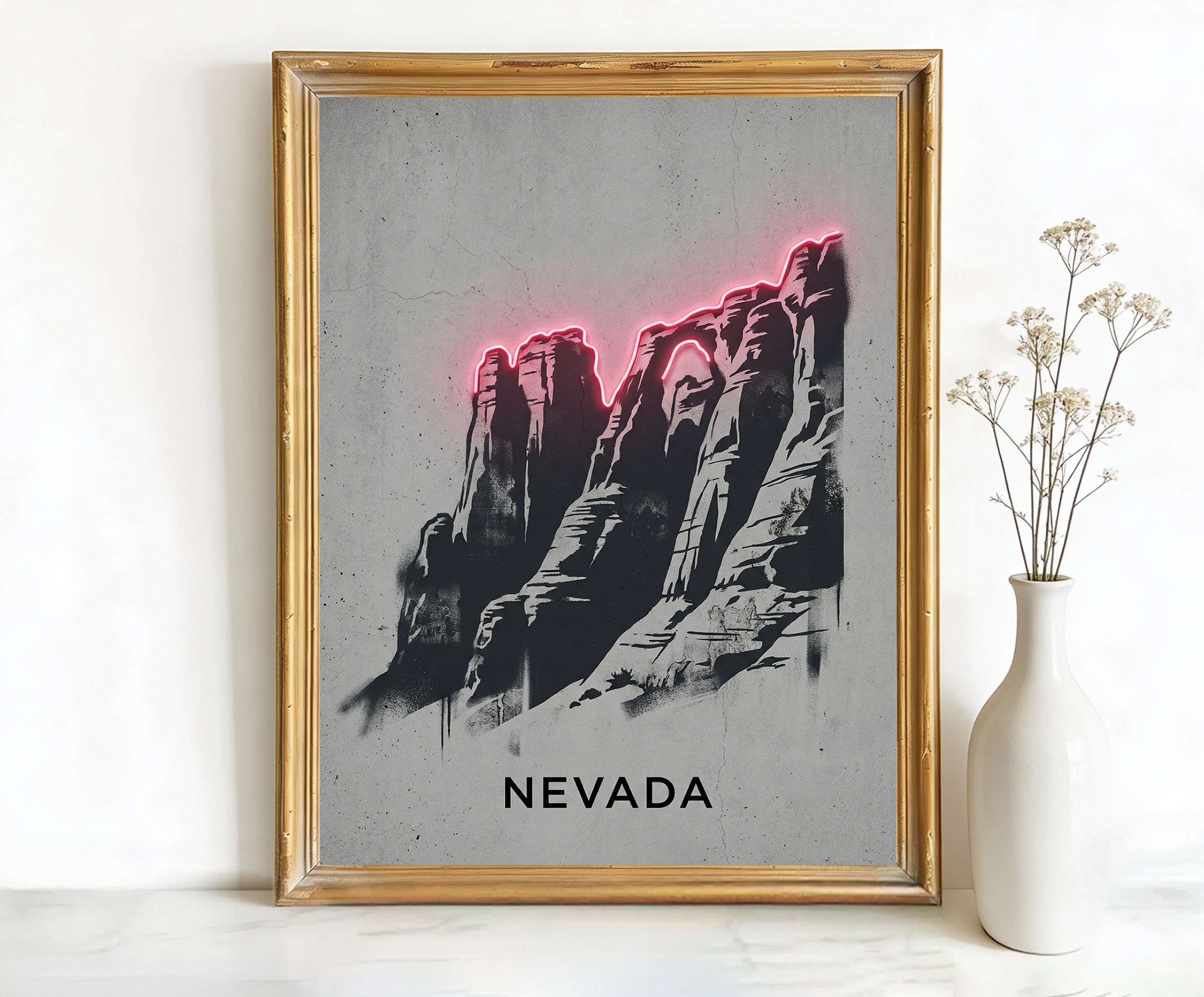 Nevada USA Desert Rock Formations Art