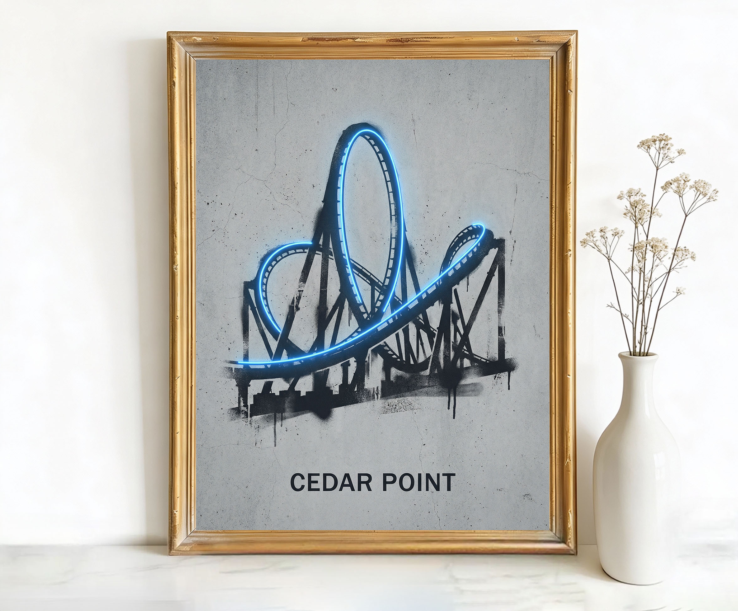 Cedar Point Ohio Roller Coaster Art