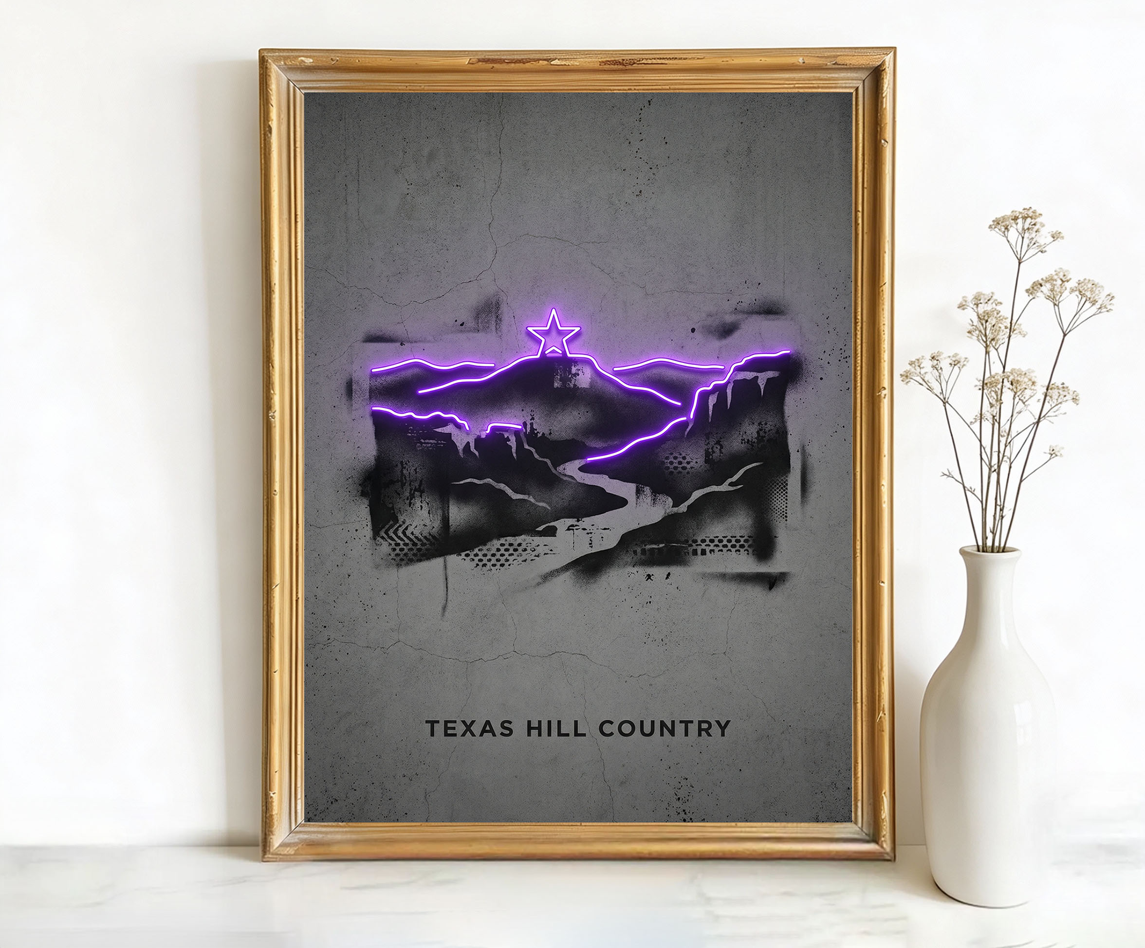 Texas USA Rolling Hills Star Art