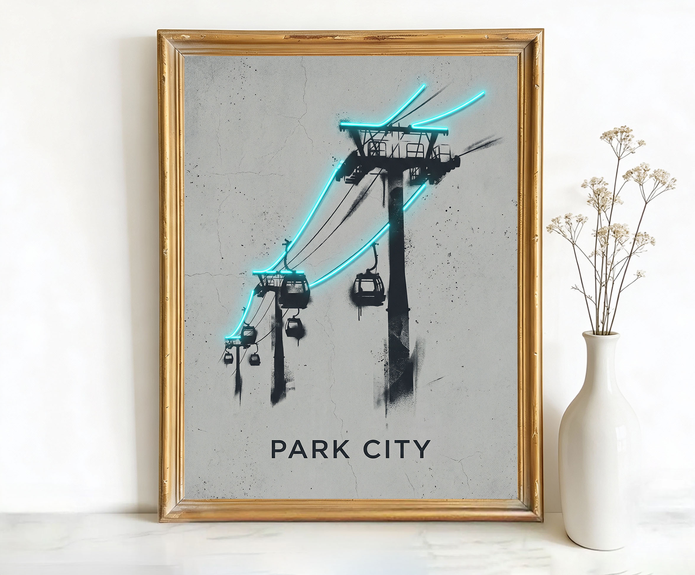 Park City Utah Ski Lift Gondolas Art