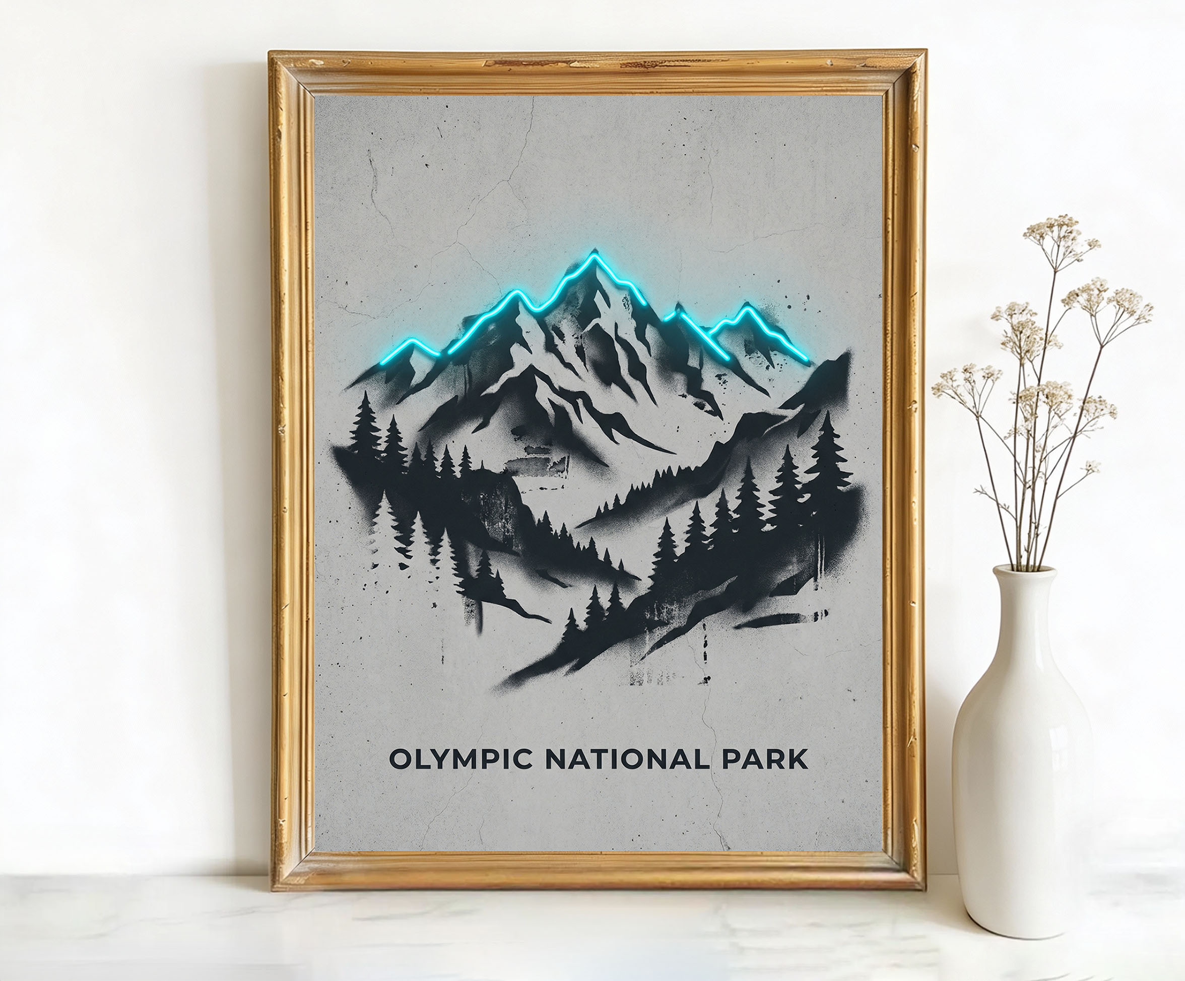 Olympic National Park Washington Mountain Range Art