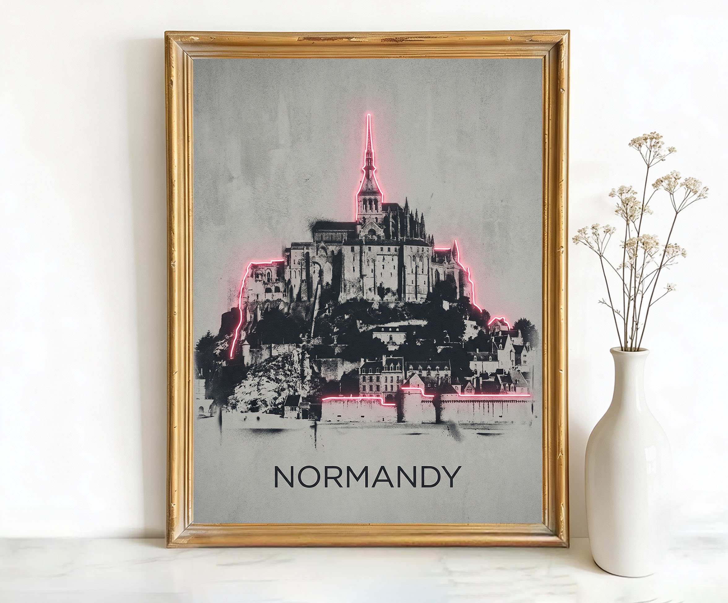 Normandy France Mont Saint-Michel Abbey Art