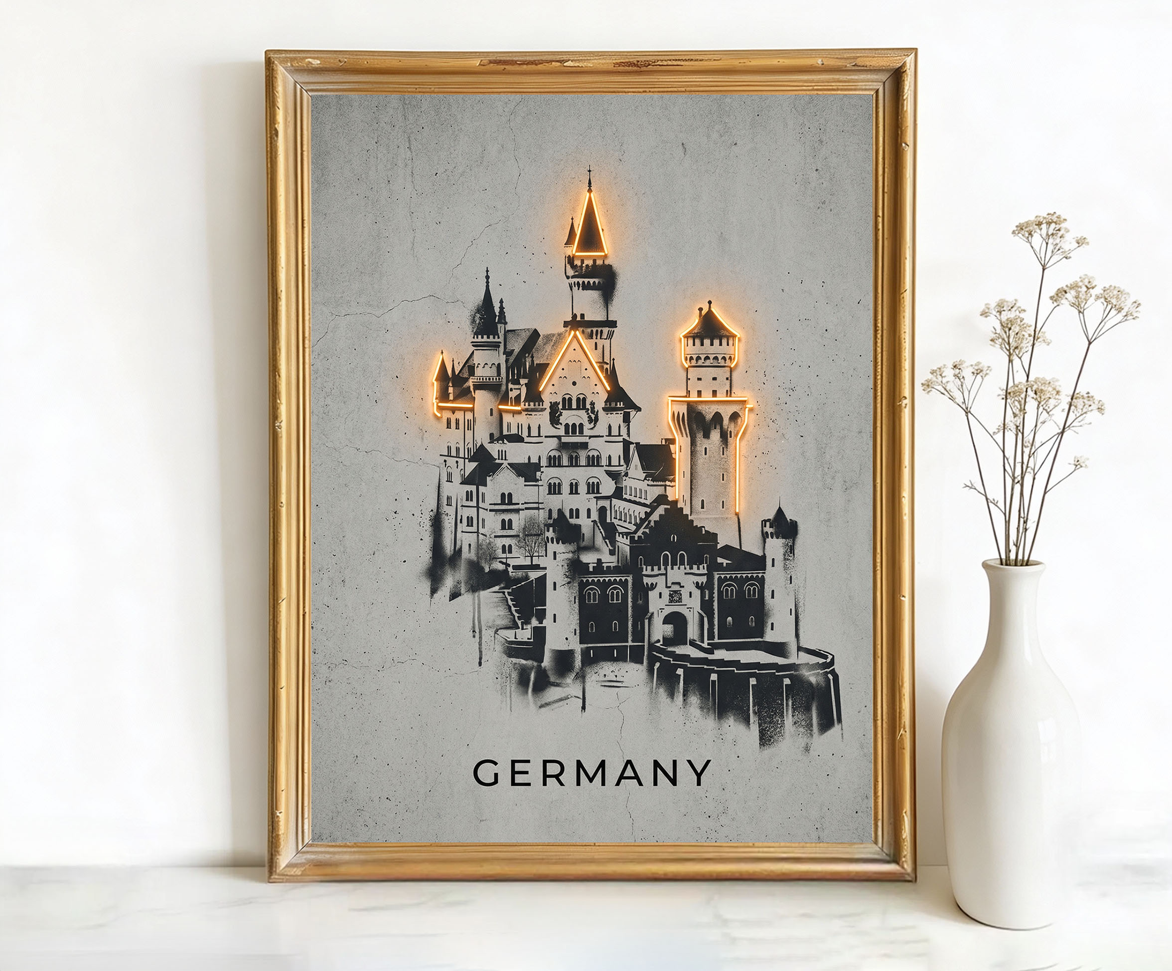 Bavaria Germany Neuschwanstein Castle Art