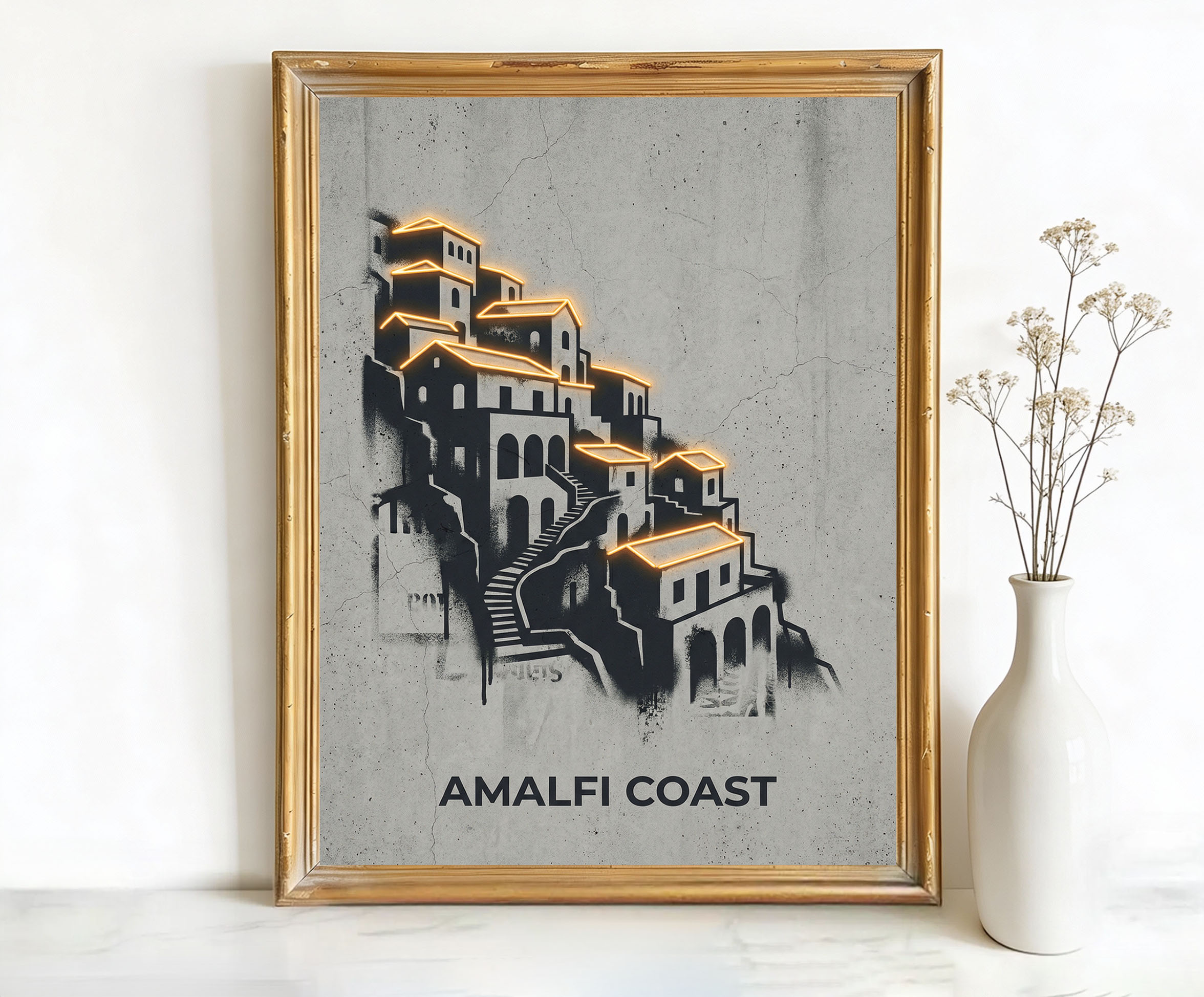 Amalfi Coast Italy Coastal Village Art