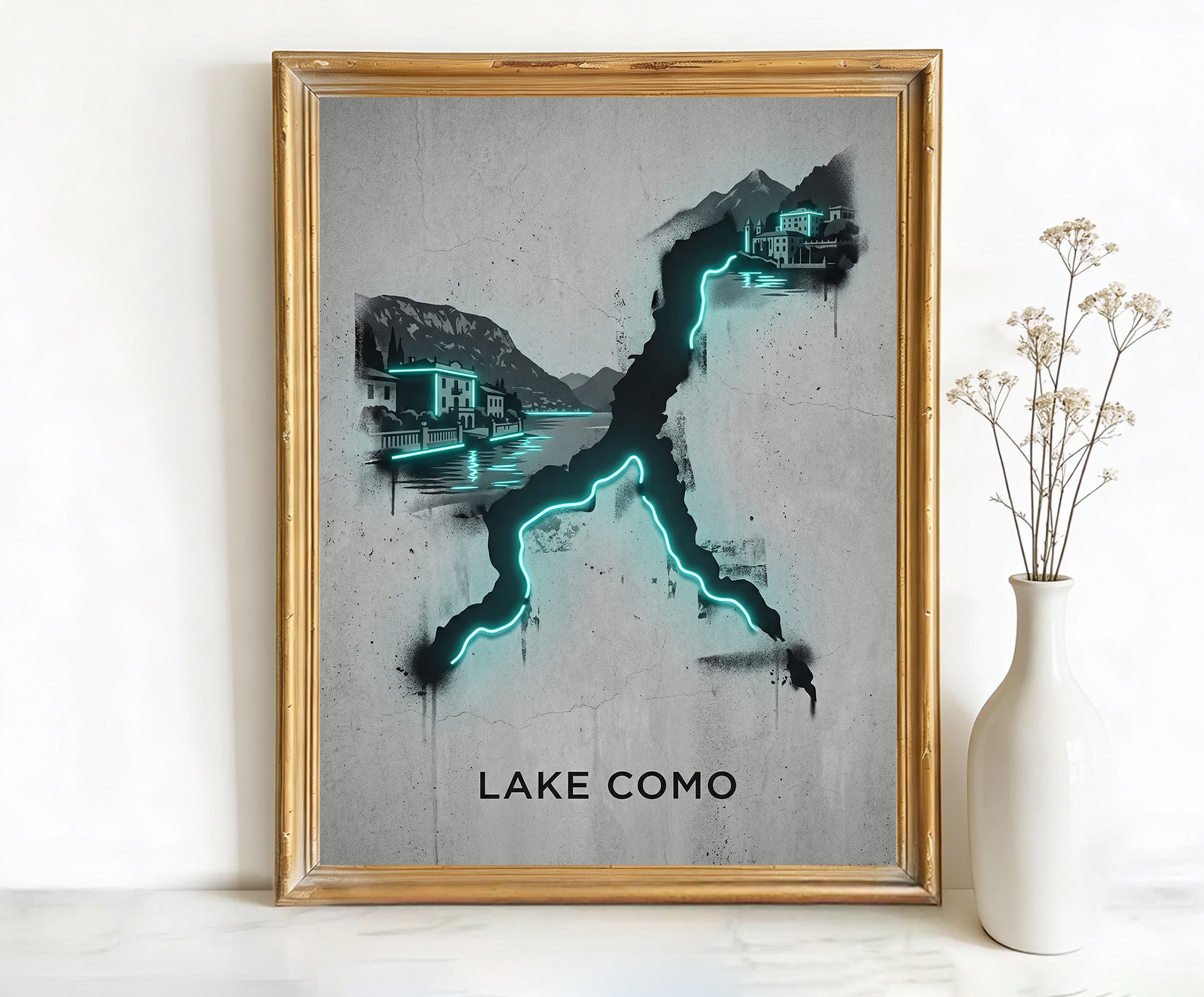 Lake Como Italy Como Coastline Art