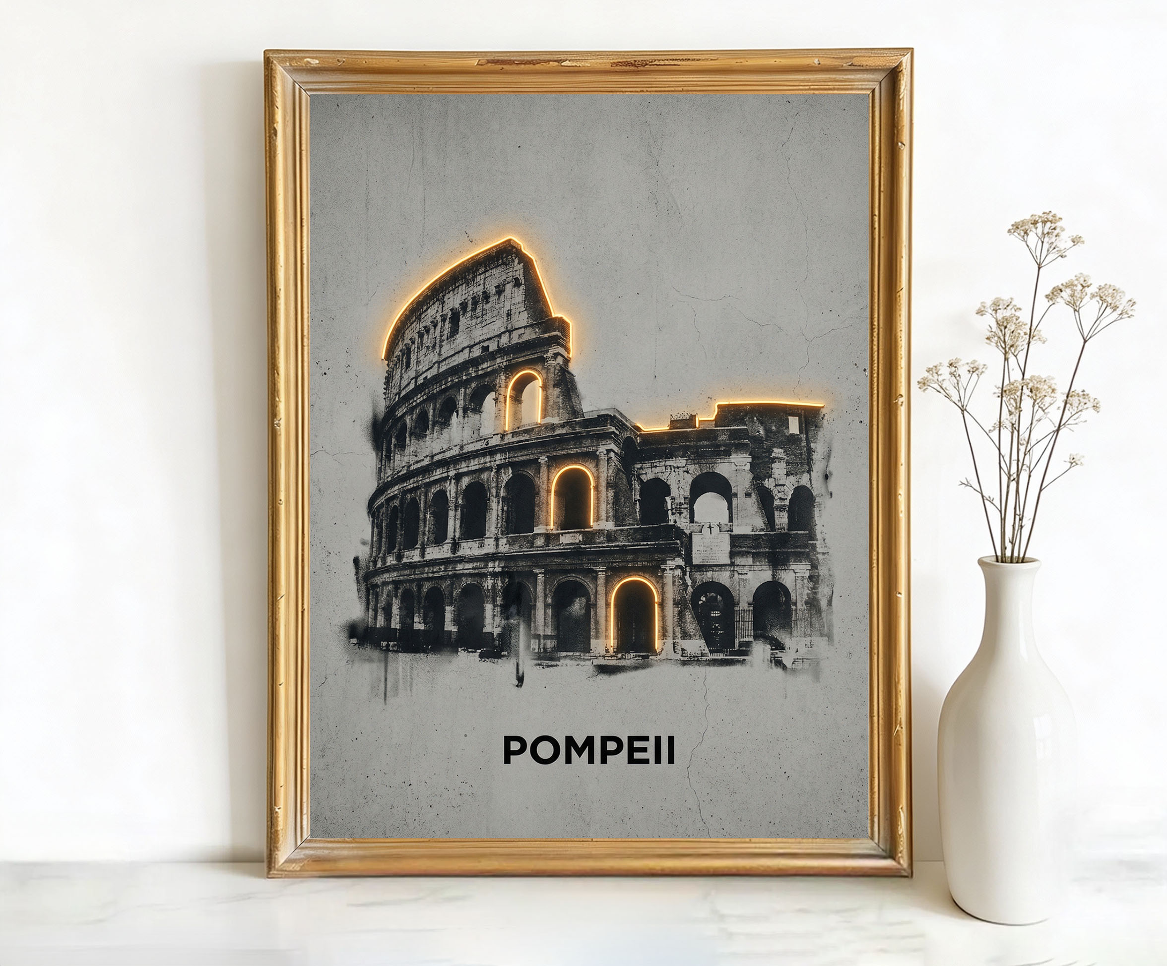 Pompeii Italy Amphitheater Art