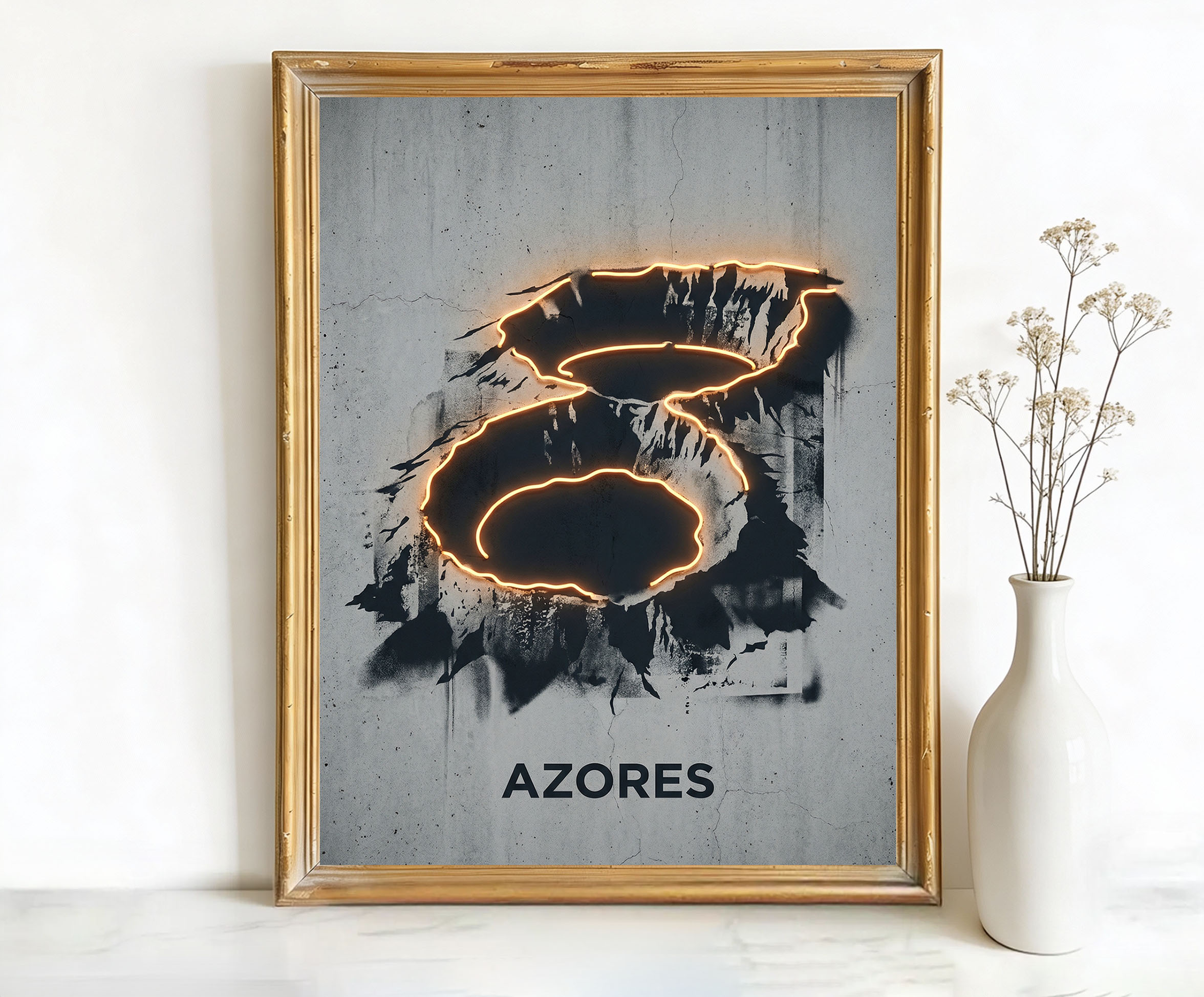 Azores Portugal Volcanic Craters Art