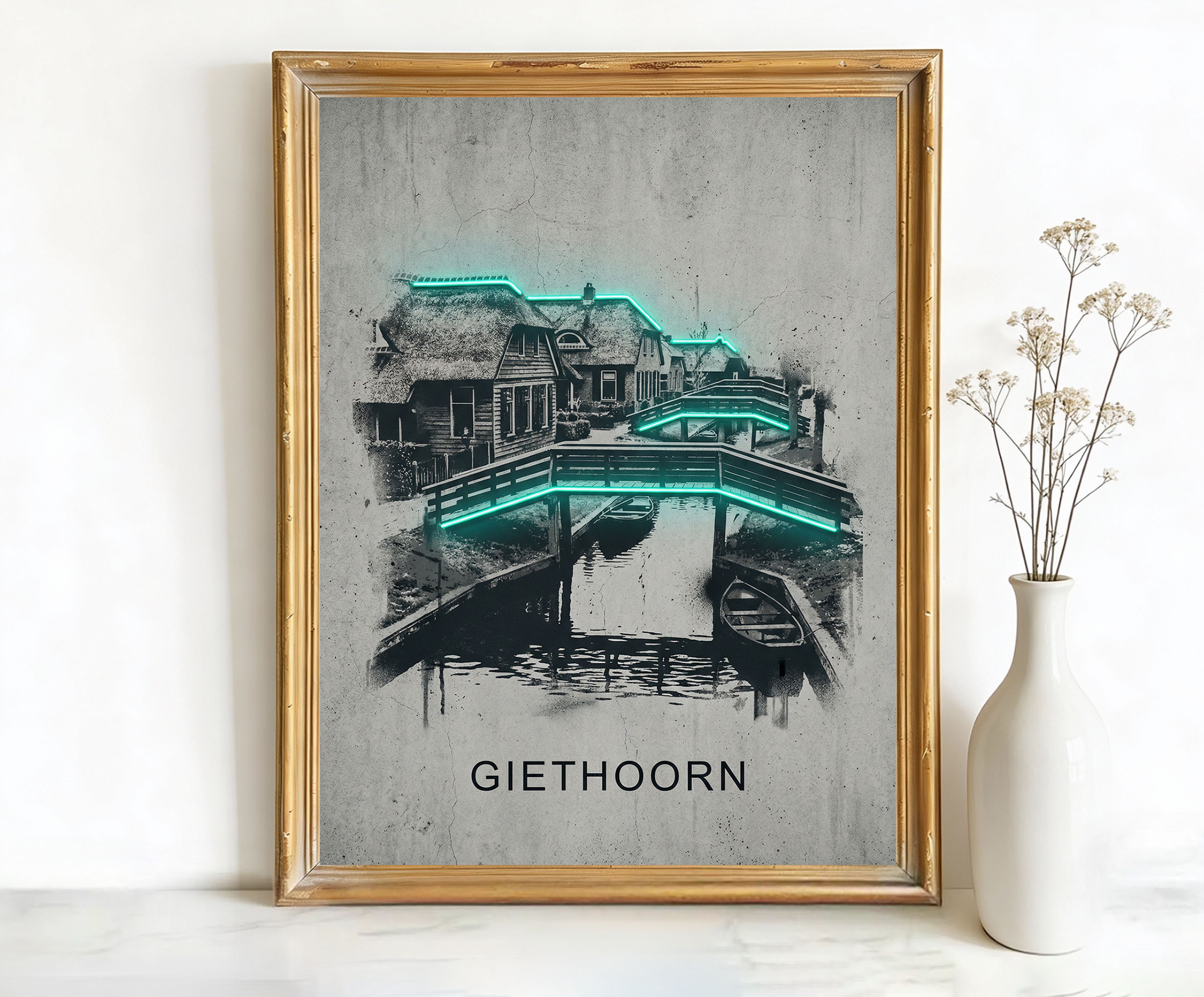 Giethoorn Netherlands Canals and Bridges Art