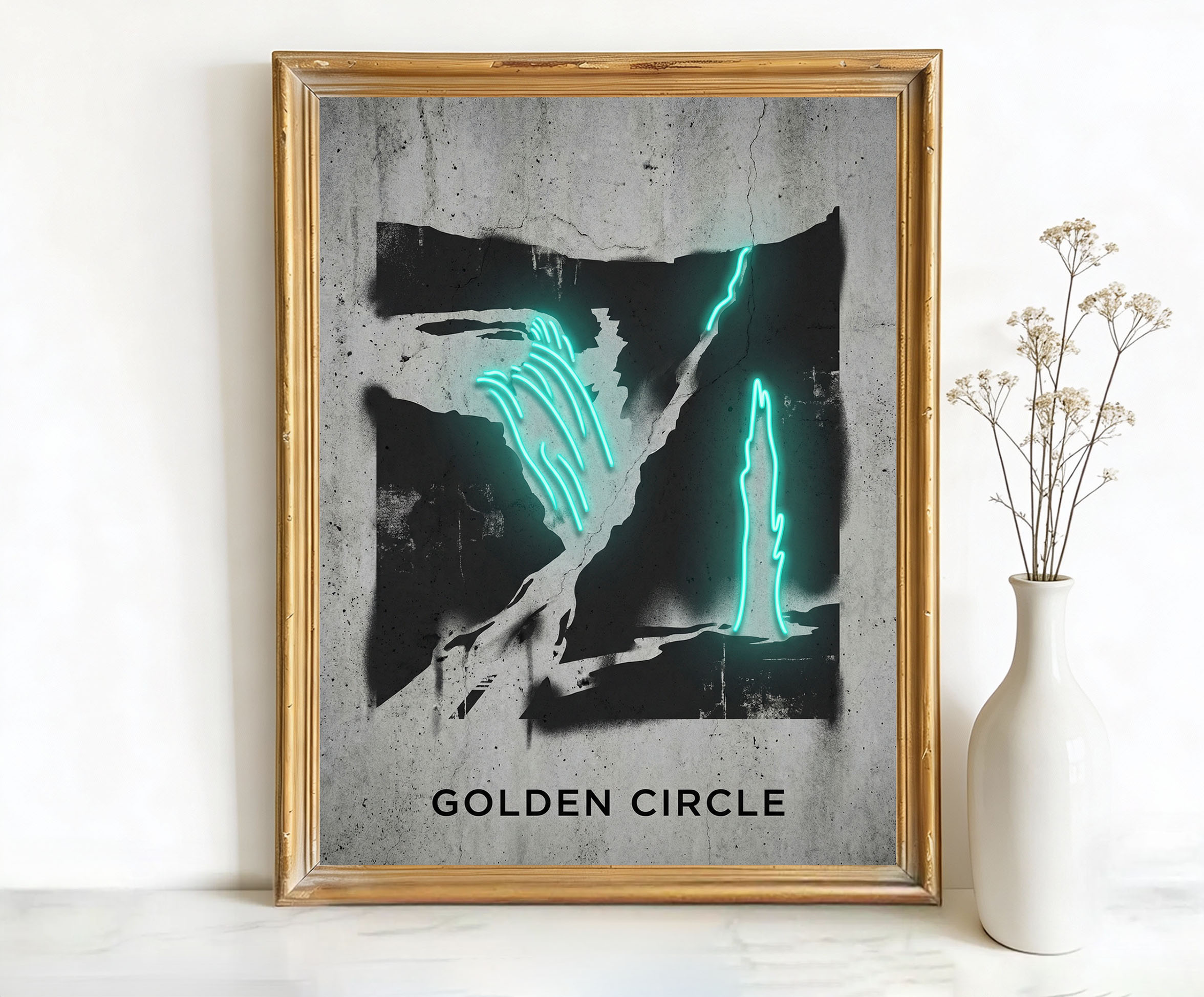 Golden Circle Iceland Geysers Waterfall Art