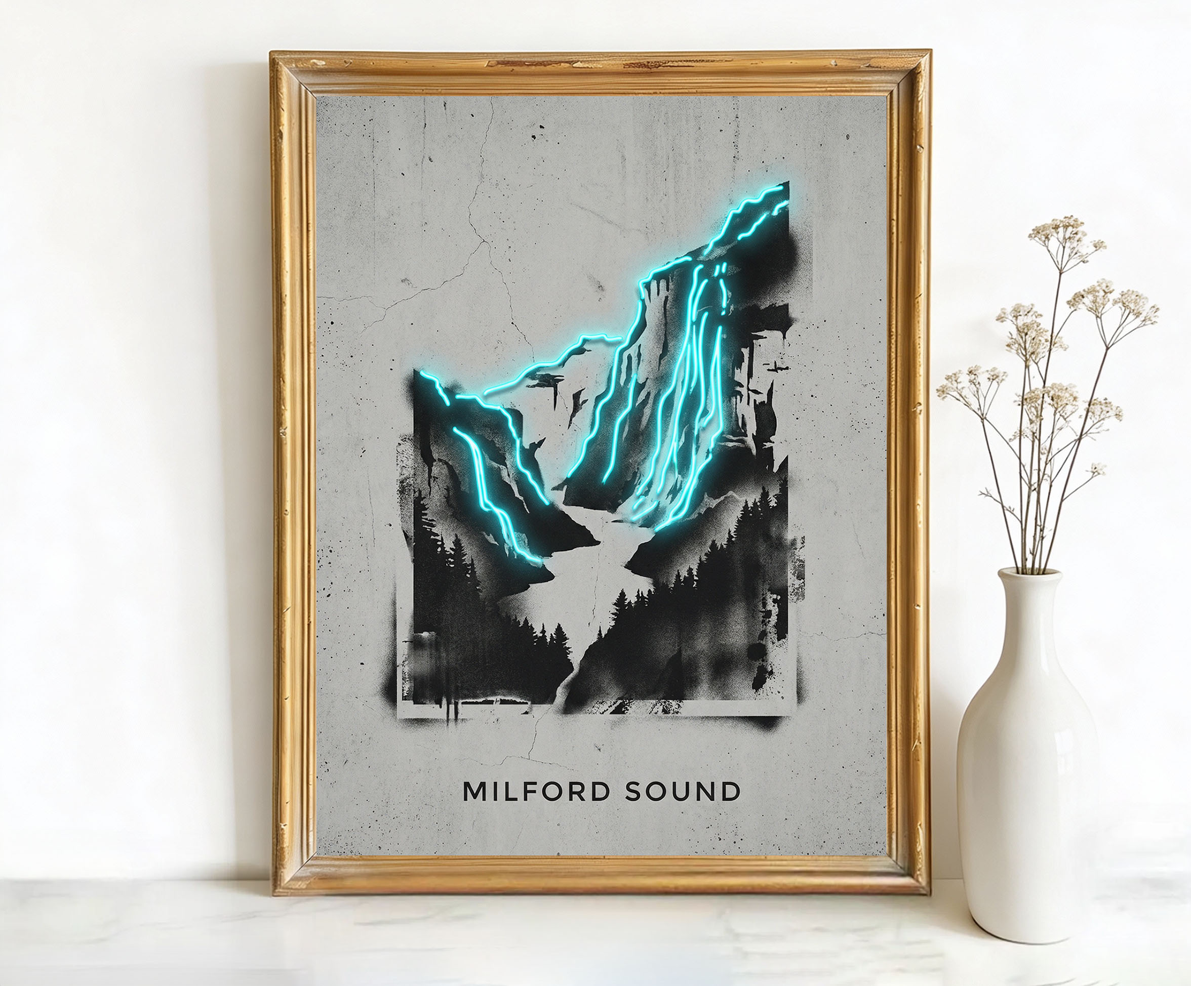 Milford Sound New Zealand Waterfall Art