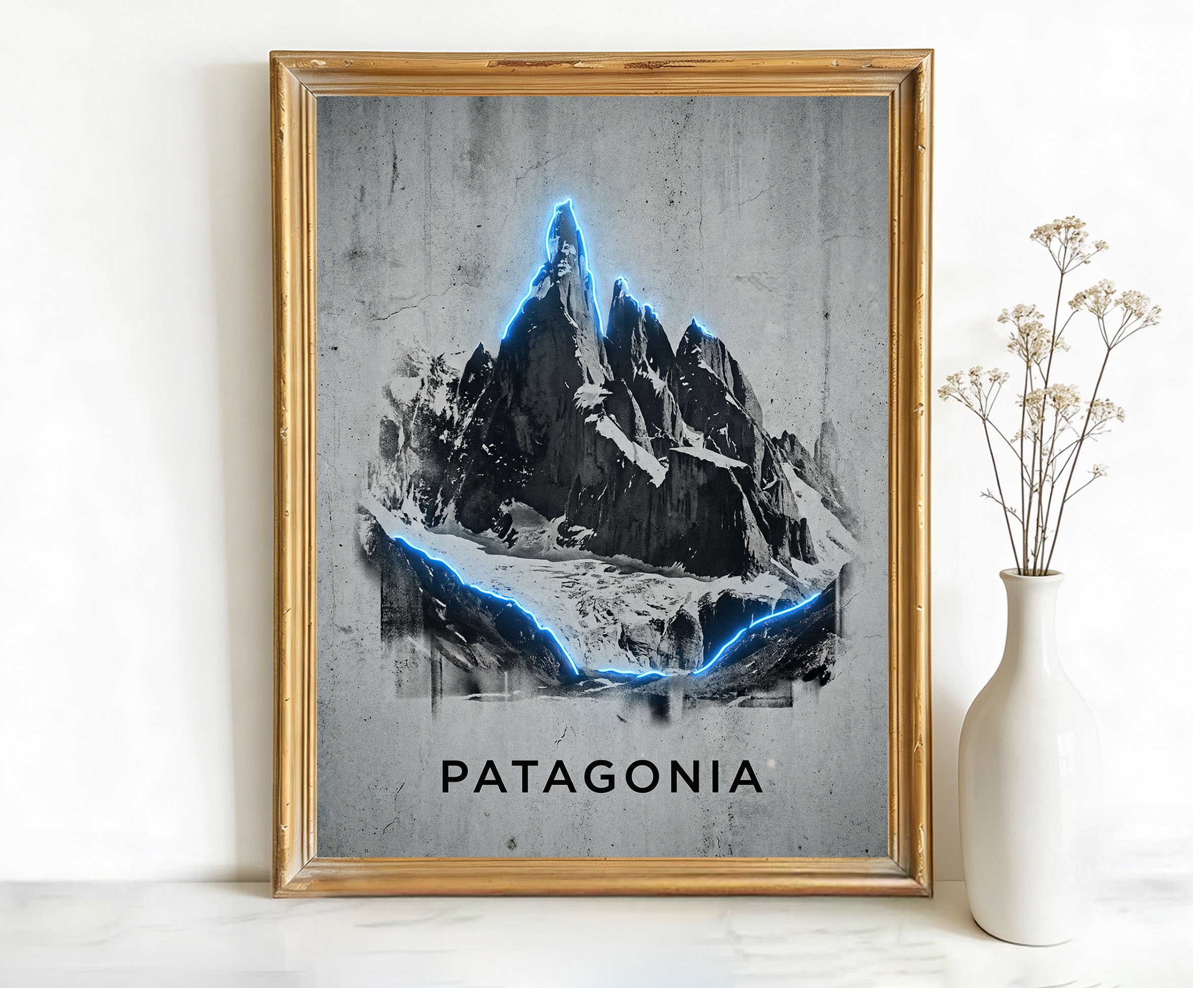 Patagonia Argentina/Chile Jagged Mountain Peaks Art