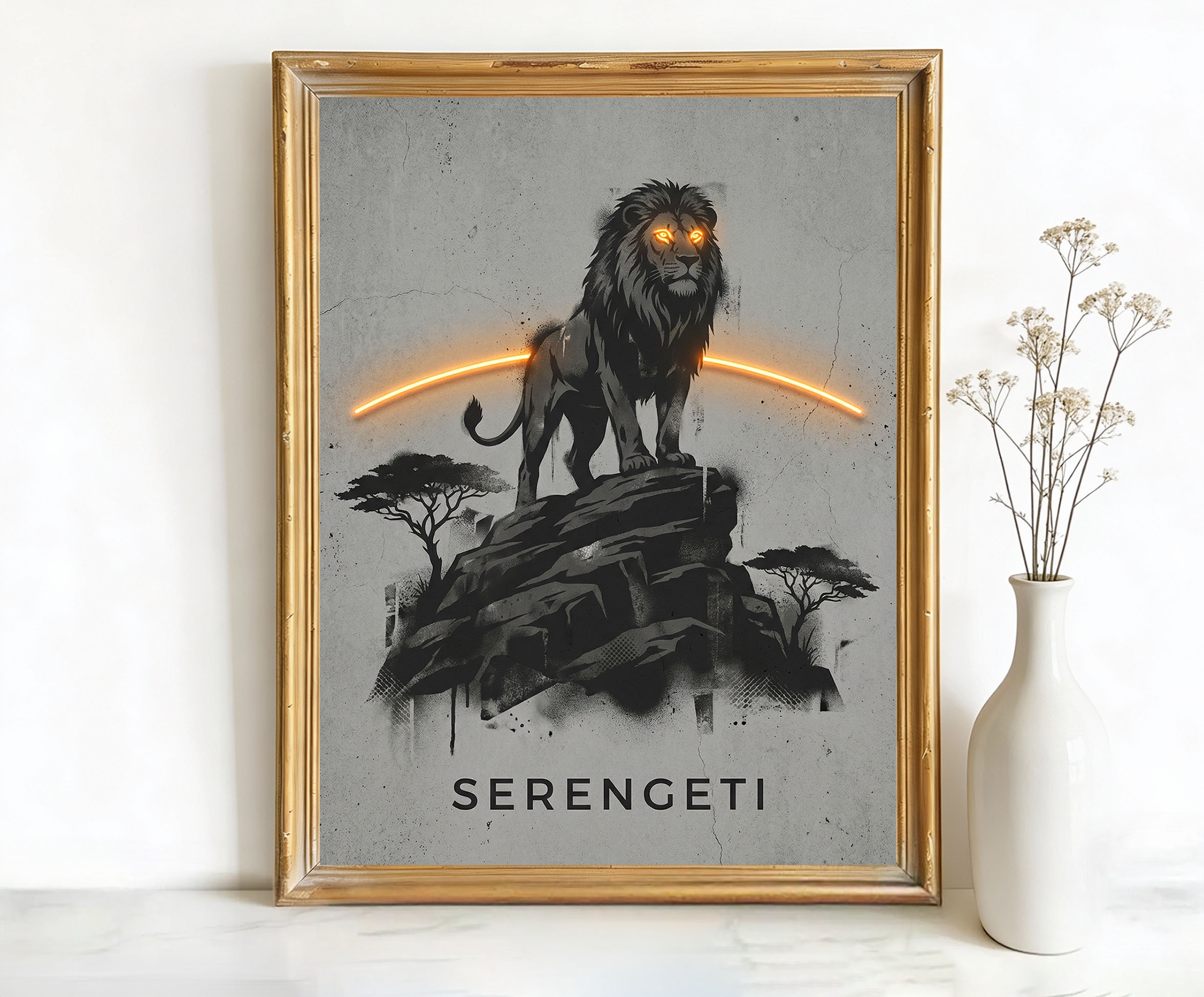 Serengeti Tanzania Lion Art