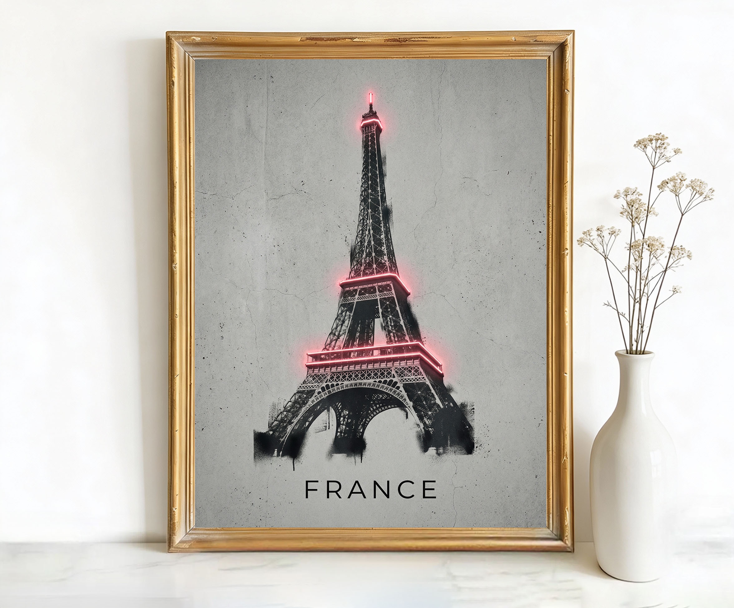 Paris France Eiffel Tower Art