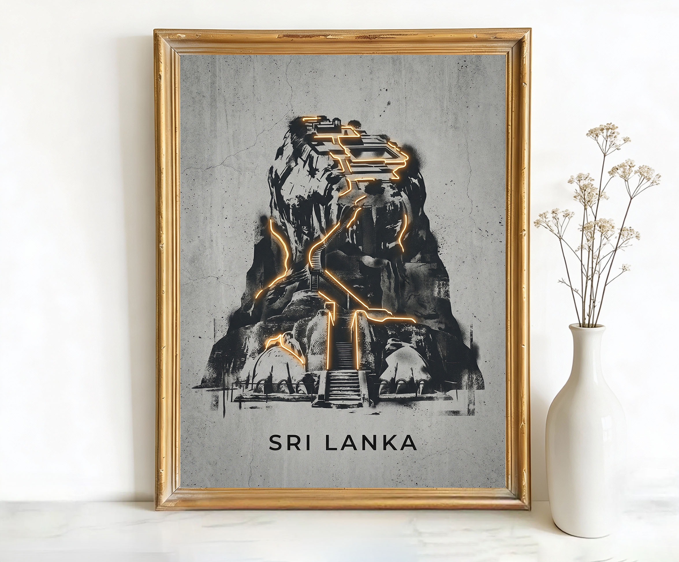 Sigiriya Sri Lanka Rock Fortress Art