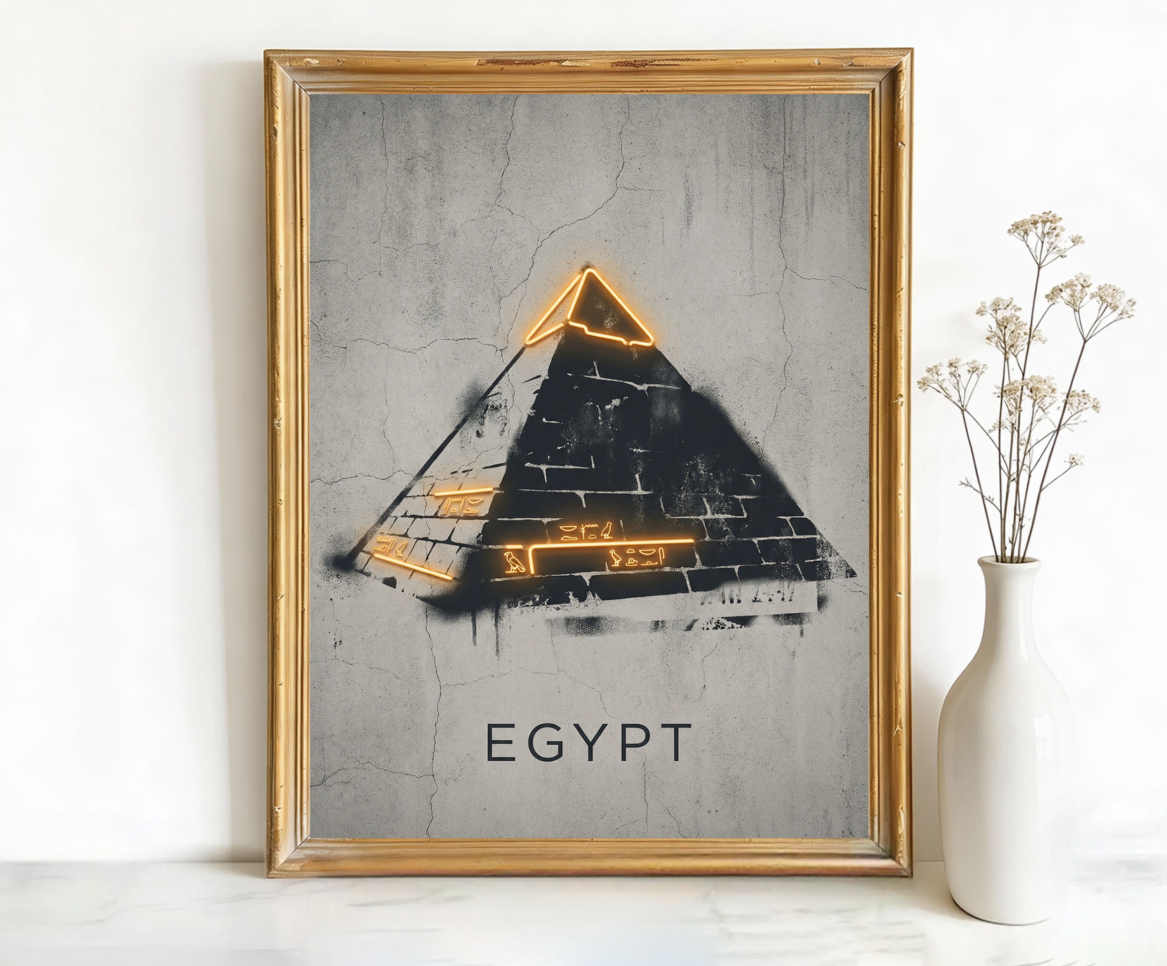 Egypt Africa Pyramid Hieroglyphs Art